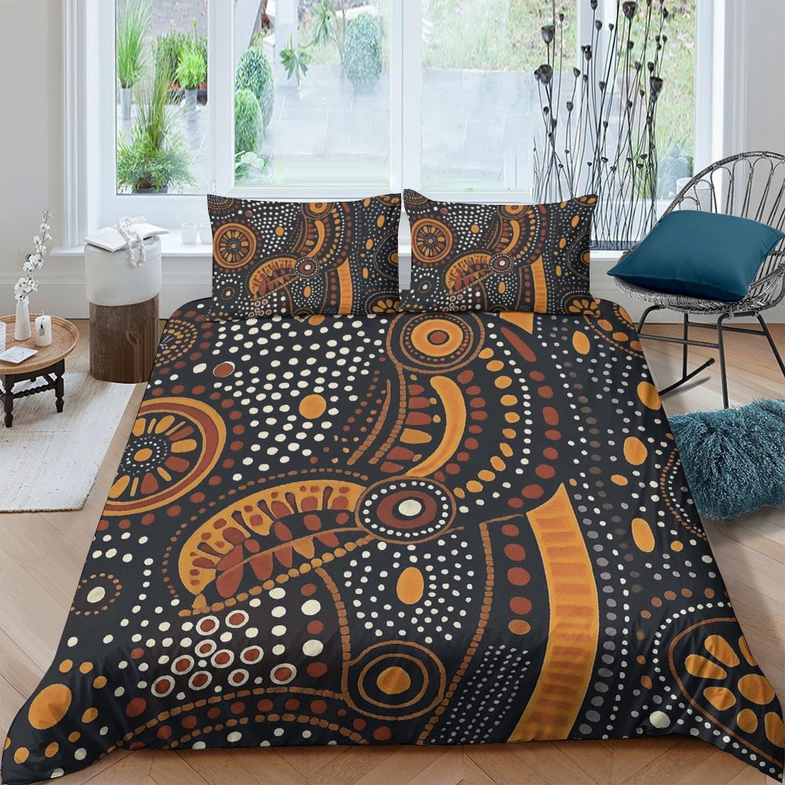 Ctjqhvkz Style-10 3D Printed Abstract Tribal Fitted Sheet Microfiber Soft Breathable Geometric Mattress Cover For Bedroom Guest Room Décor Single（135X200cm）