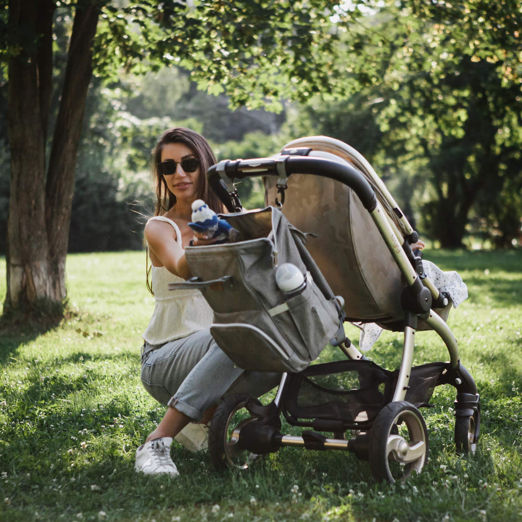 Mochilas de Pañales para Bebé, Maternal Bolso Multifuncional con USB de Viaje, Gran Capacidad, Impermeable (Gris)