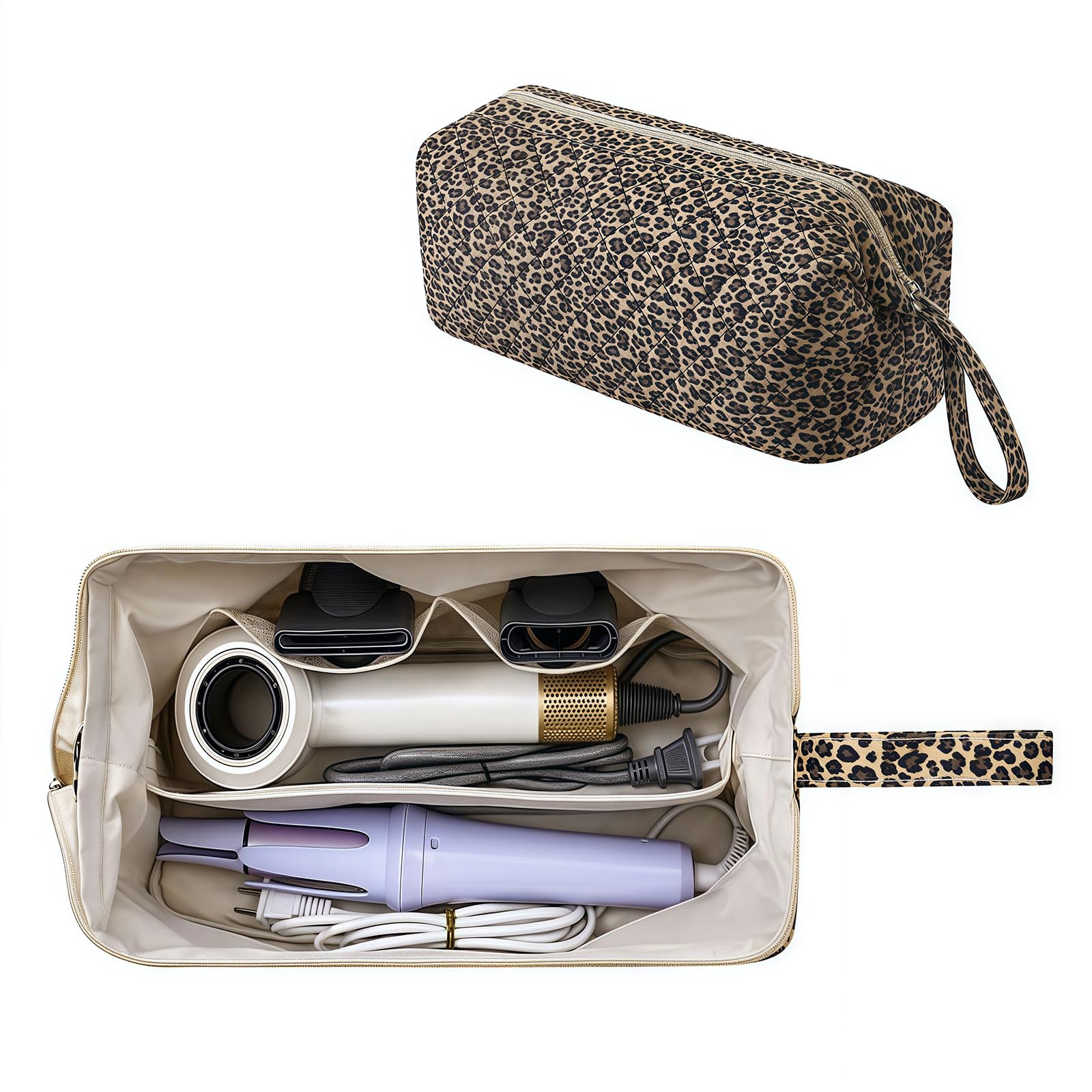 Gran Bolso de Almacenamiento para secador de Pelo, Bolsa de Accesorios Compatible con Dyson Airwrap, Bolsa de Viaje Neceser, Tela Oxford 35x15x14cm, de Doble Capa con Compartimento