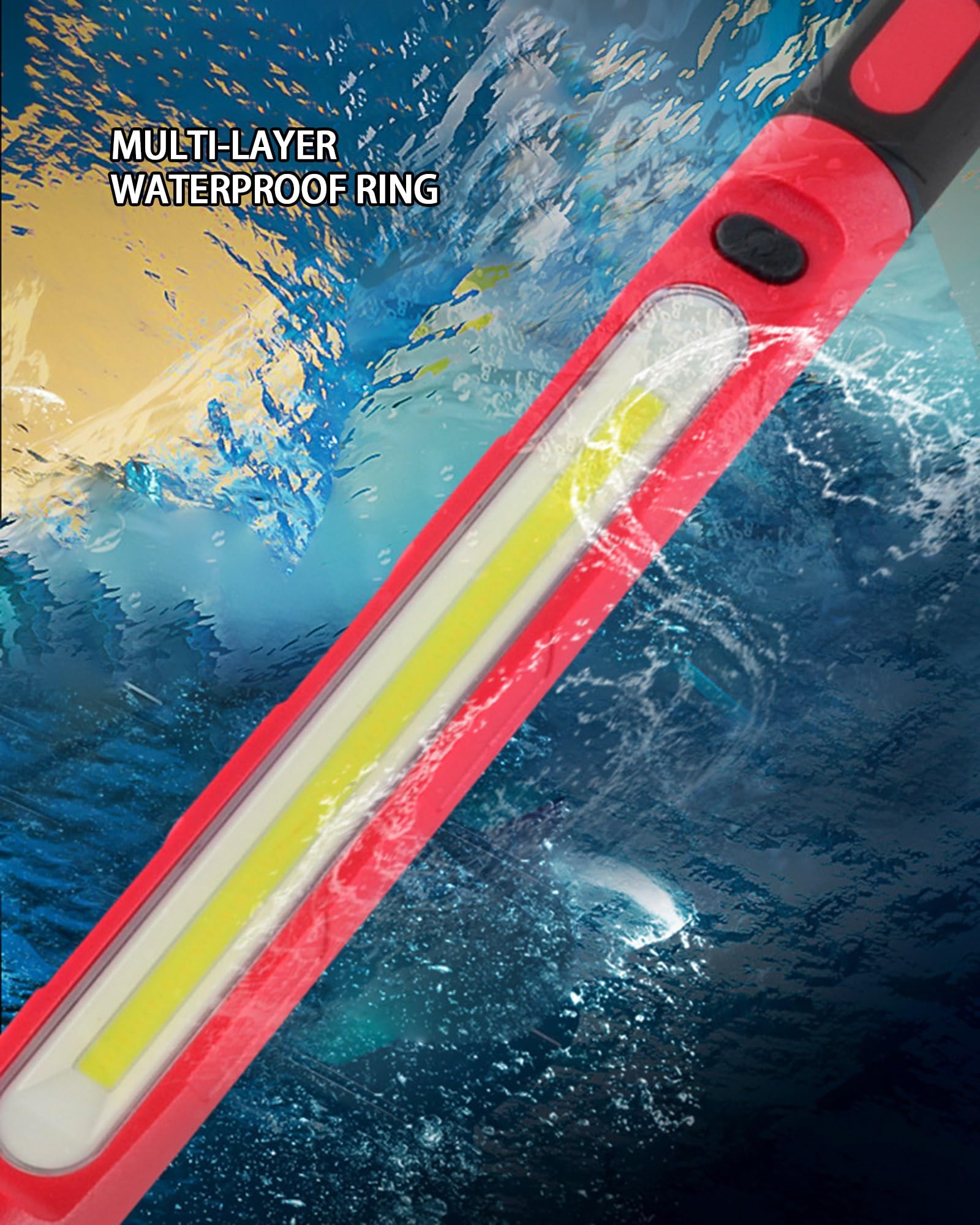 Luz de Trabajo 800LM Luz de Trabajo LED Brillante Luz de Trabajo Portátil Magnética Bajo el Capó con Ganchos y Salida de Corriente USB IP55 Impermeable Luz Mecánica