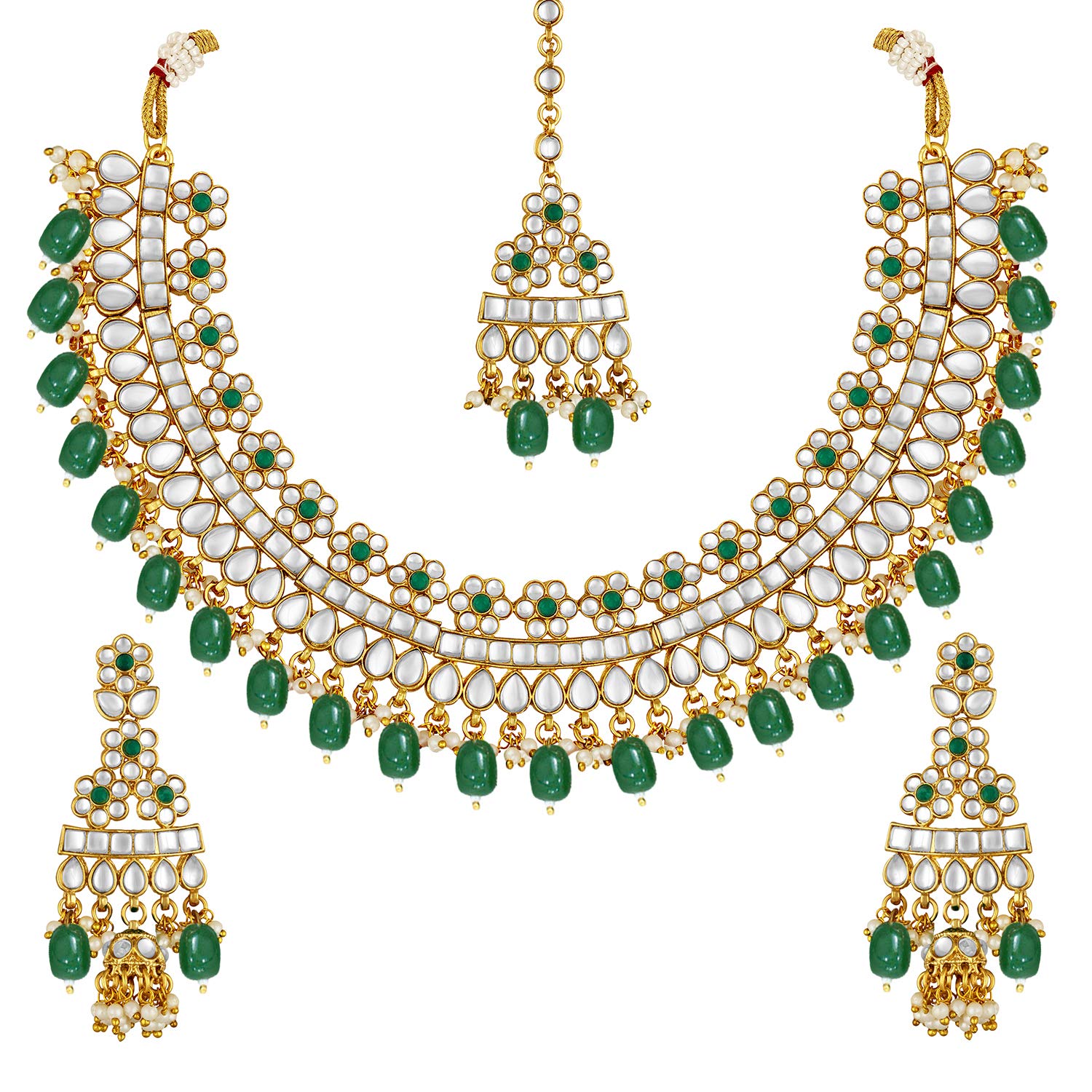 Peora Gold Plated Dulhan Bridal Kundan Faux Pearl Choker Necklace Earring Maang Tikka for Women Girls Indian Traditional Jewellery Set (B08Q8HLHBR) Amazon Price History, Amazon Price Tracker