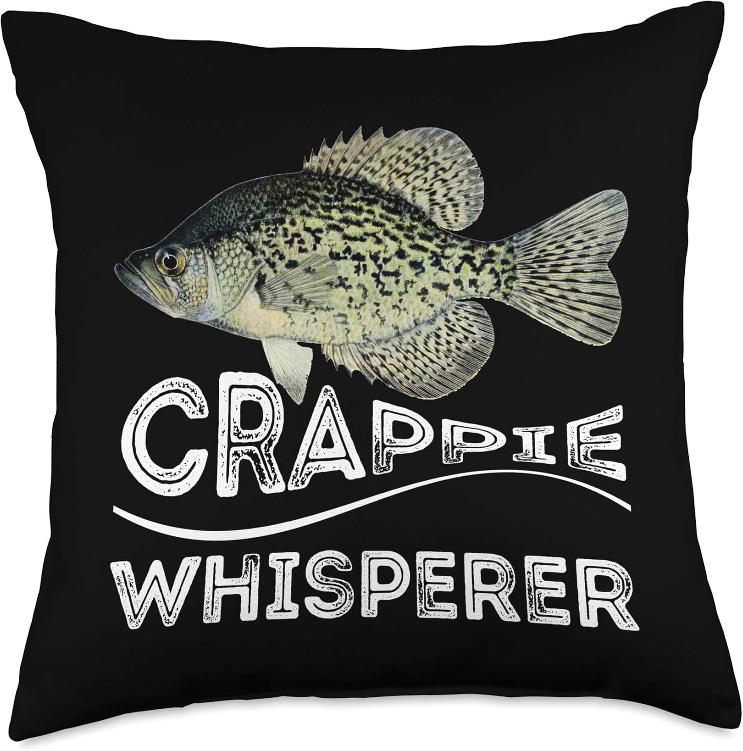 Funny Crappie Whisperer Fishing Black Crappie lake fish gift Throw Pillow