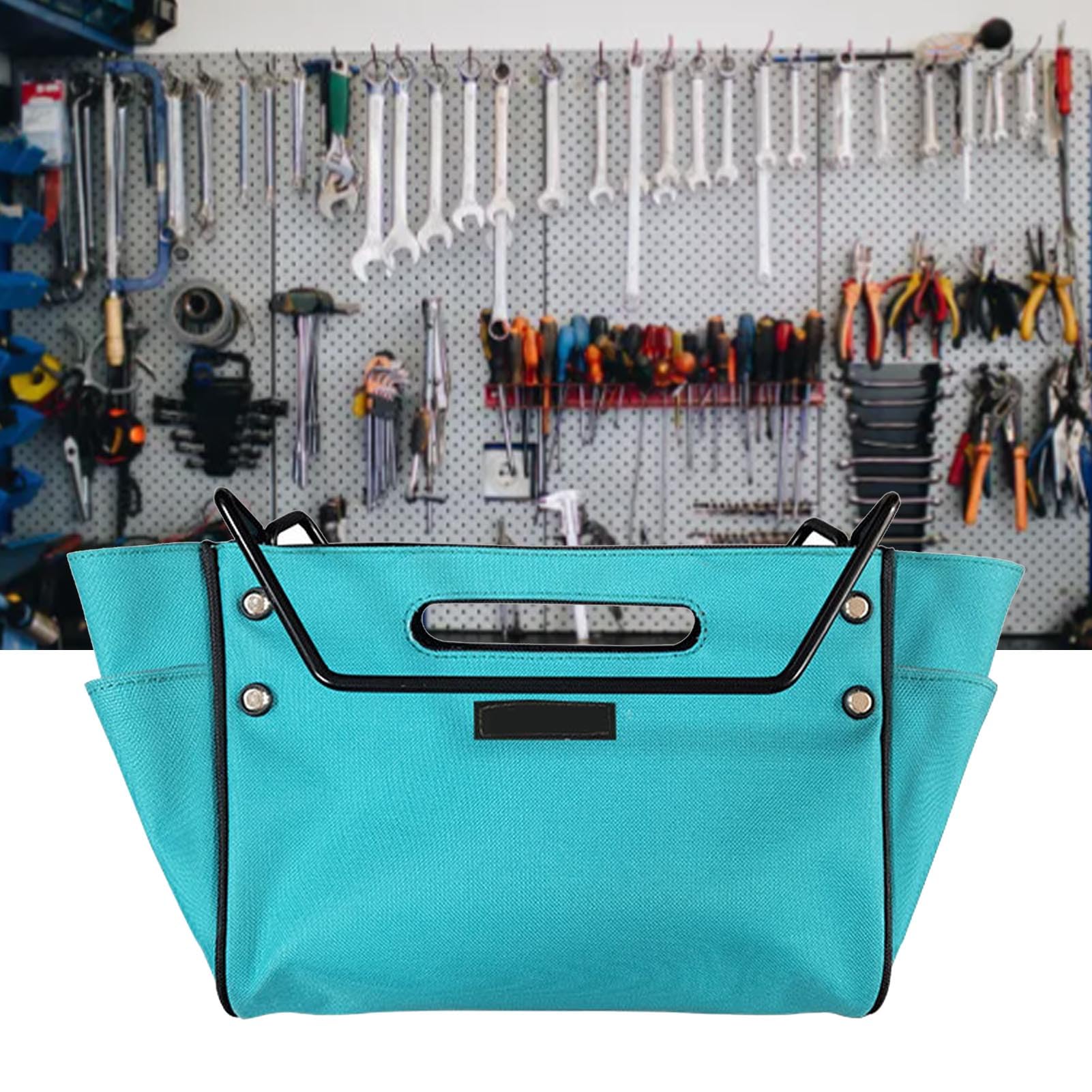 Step Ladder Tool Bag, 600D Oxford Cloth, Waterproof Storage Pouch with Hooks and Pockets, Large Capacity - Image 4