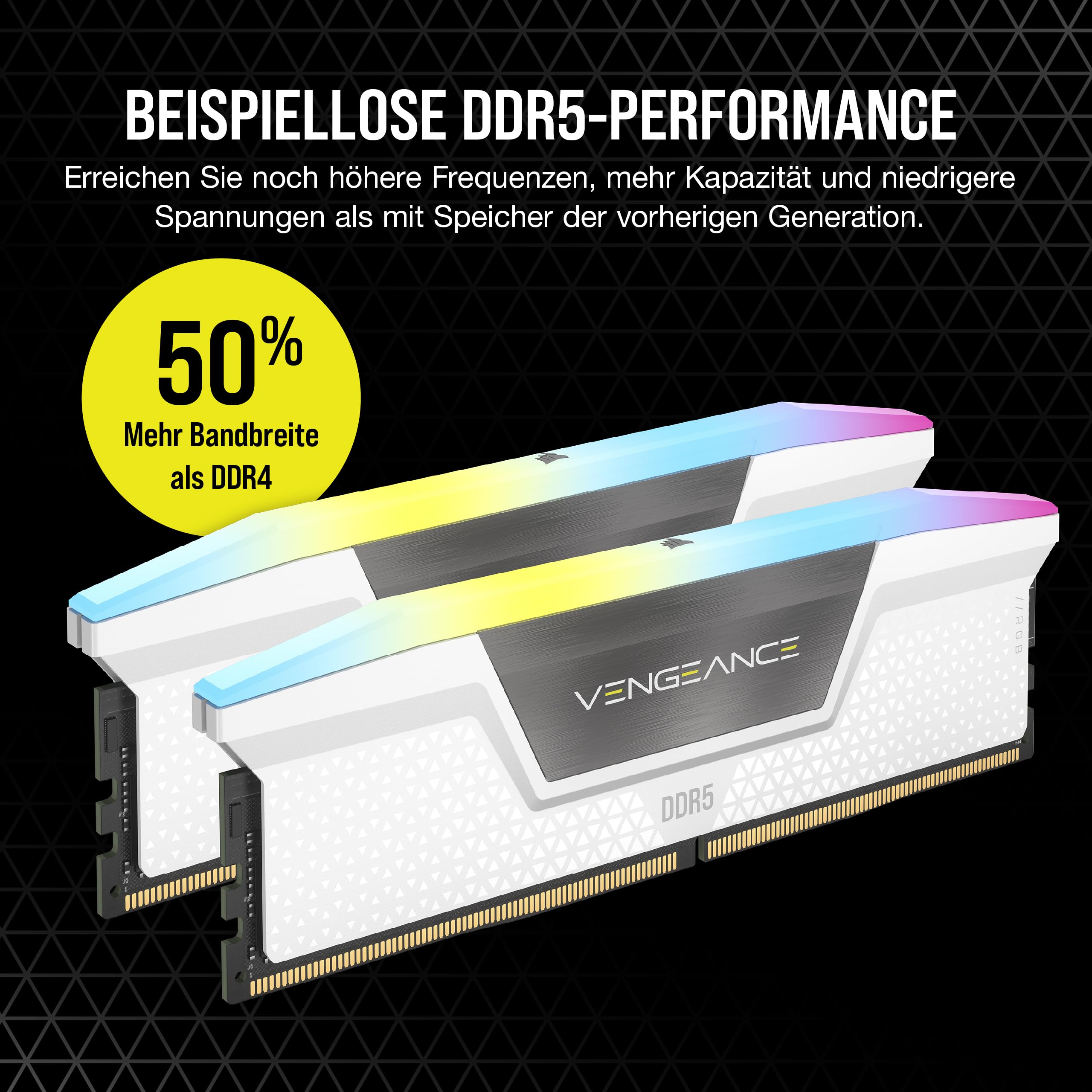 CORSAIR Vengeance RGB DDR5 32GB (2 x 16GB) Bis zu 6000MHz AMD Intel RAM