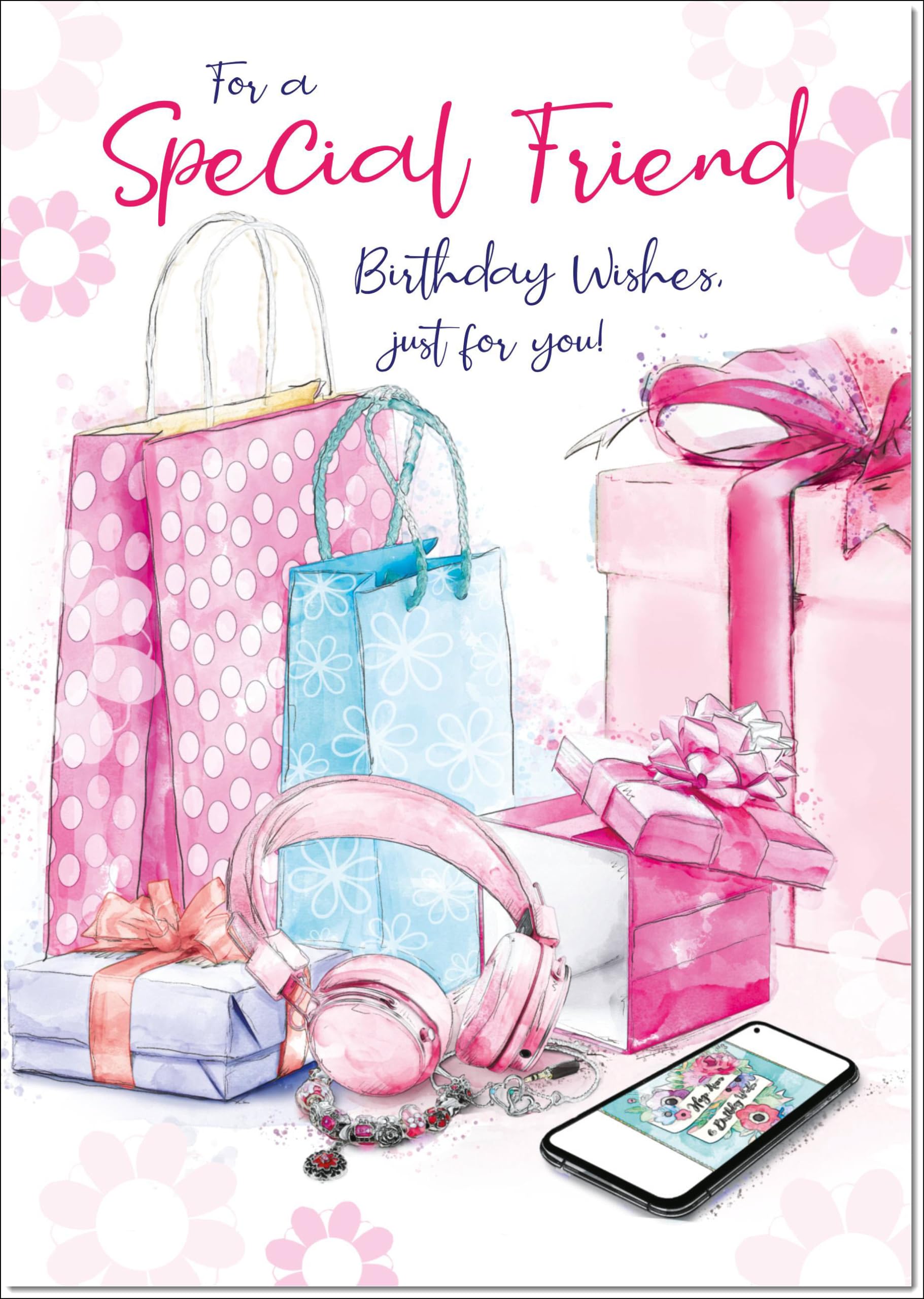 doodlecards Special Friend Birthday Card Present Pile Large A4 Size with Plain Envelope — image 1
