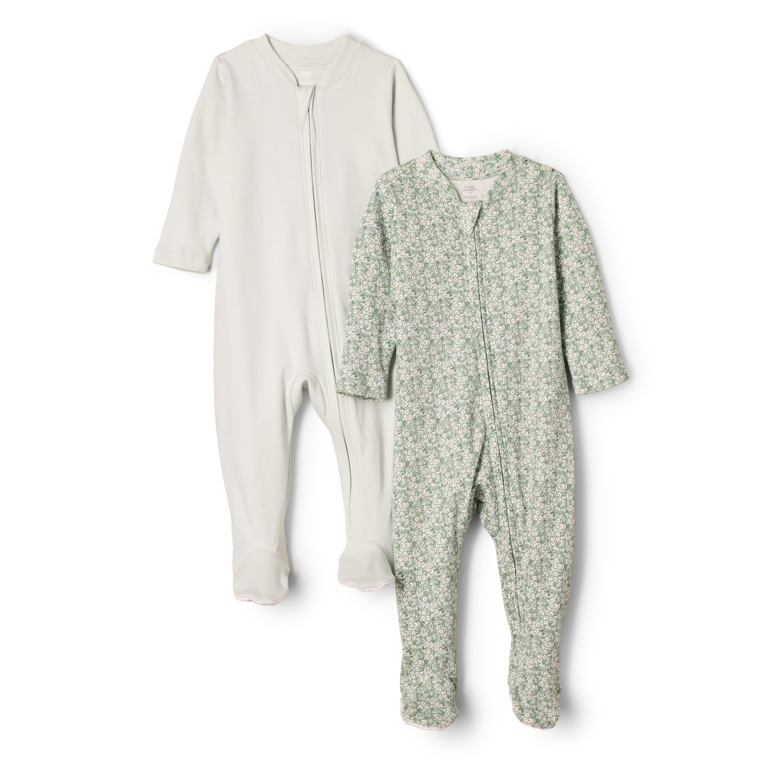 Amazon Essentials x Sofia Grainge Pijama de Algodón con Pies Unisex bebé, Pack de 2
