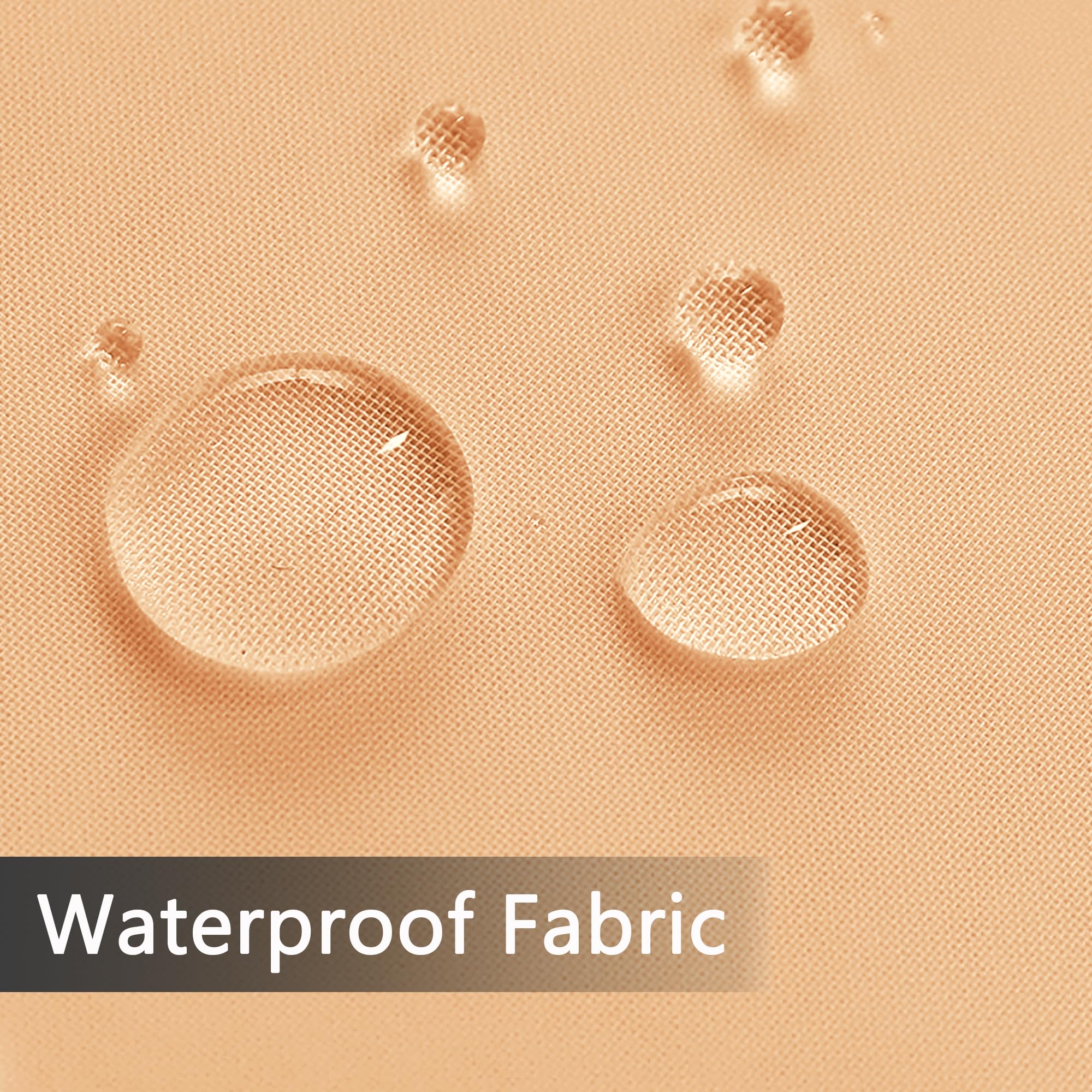 SpaceDresser Transparente Vorhänge für den Außenbereich, wasserdicht, für Terrasse, 4 Paneele, Stangentasche, Voile, durchscheinender Vorhang für Wohnzimmer, 132 x 244 cm, Beige