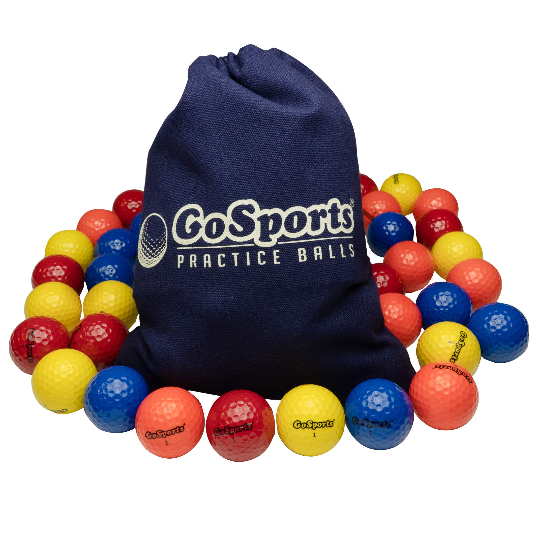 GoSports All Purpose Golf Balls for Play or Practice 32 Pack with Tote Bag