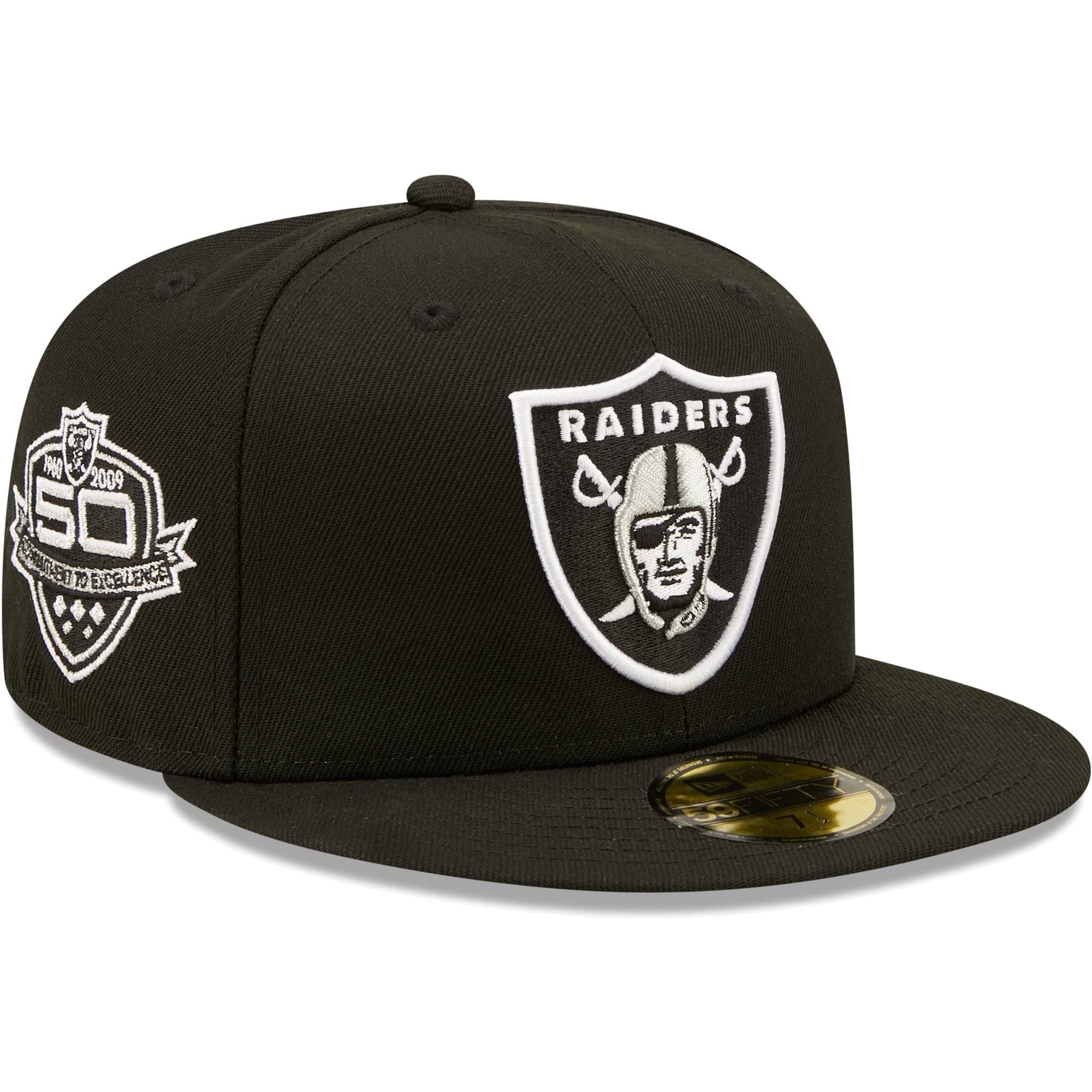 New Era 59Fifty Cap - Cappellino con Visiera Las Vegas Raiders 50 anni - 7 3/4