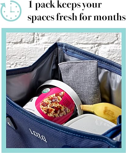 Miniatura 3 de Fit + Carbón activado fresco, paquete de 4 (4 x 3.75 x 3.75 pulgadas) absorbe olores y desodoriza las bolsas de almuerzo, no tóxico y seguro para