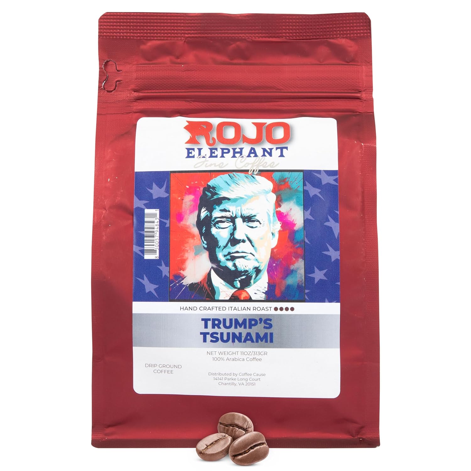Café Molido Rojo Elephant Trump's Tsunami 100% Arábica 11 oz
