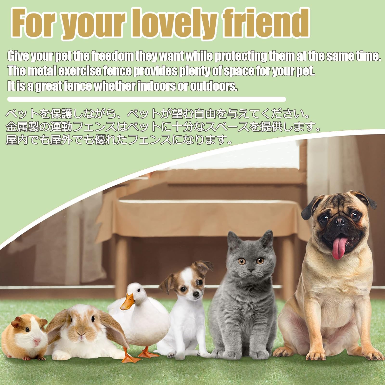 Recinto Recinzione Per Cani Recinto Per Cuccioli Recinto Per Cani Pieghevole Recinto Per Animali In Metallo Recinzione Per Cuccioli Con Porta Recinto Per Cani In Metallo(6-piece pack,60*60cm)