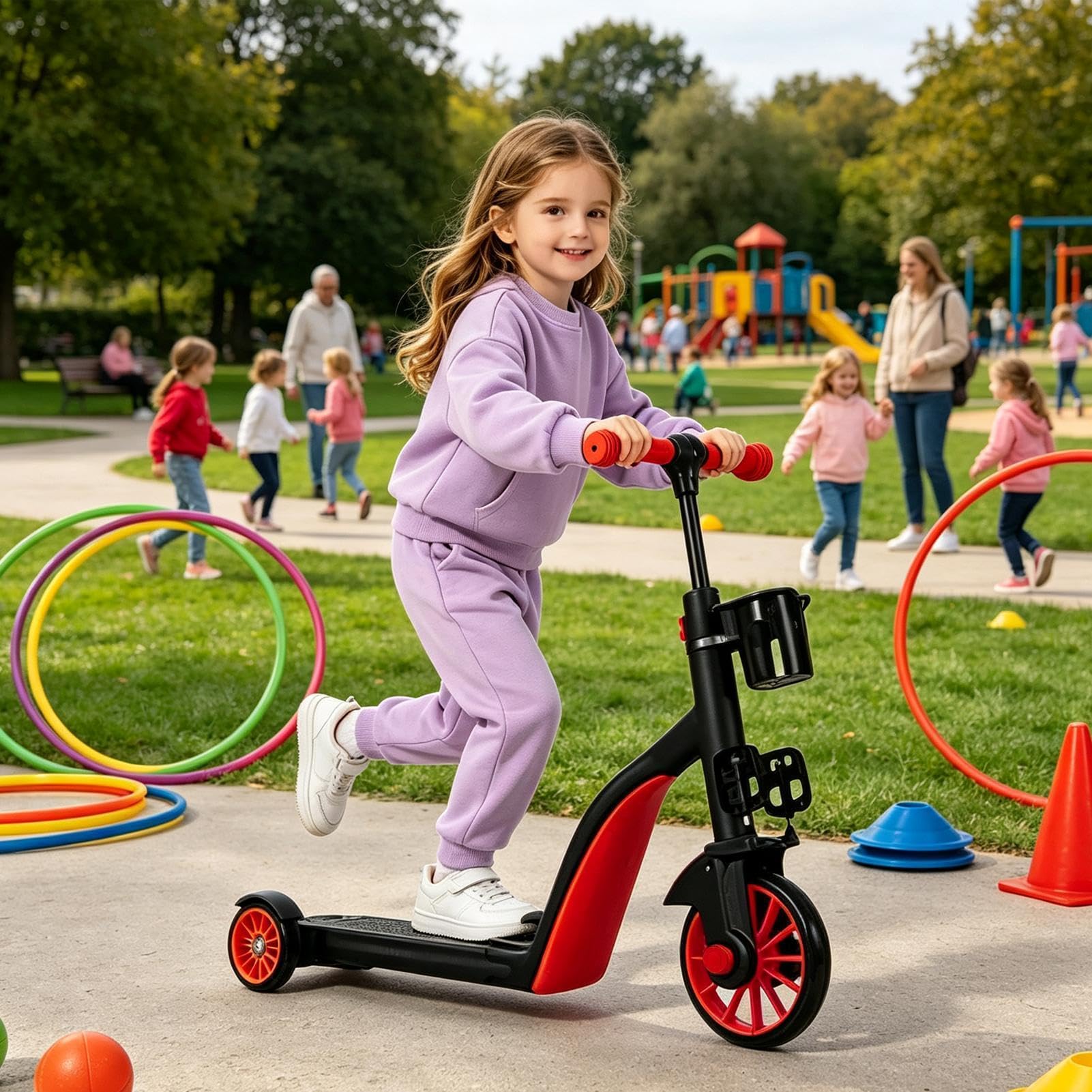 Triciclo Infantil Manillar de Empuje Estable Ajustable multimodo