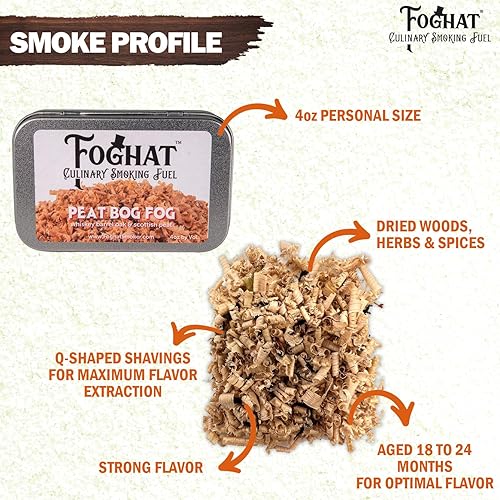 Miniatura 3 de Foghat Cocktail Smoker Virutas de madera - Virutas de niebla de turba de whisky de 4 onzas para ahumador, whisky y bebidas, chips de madera