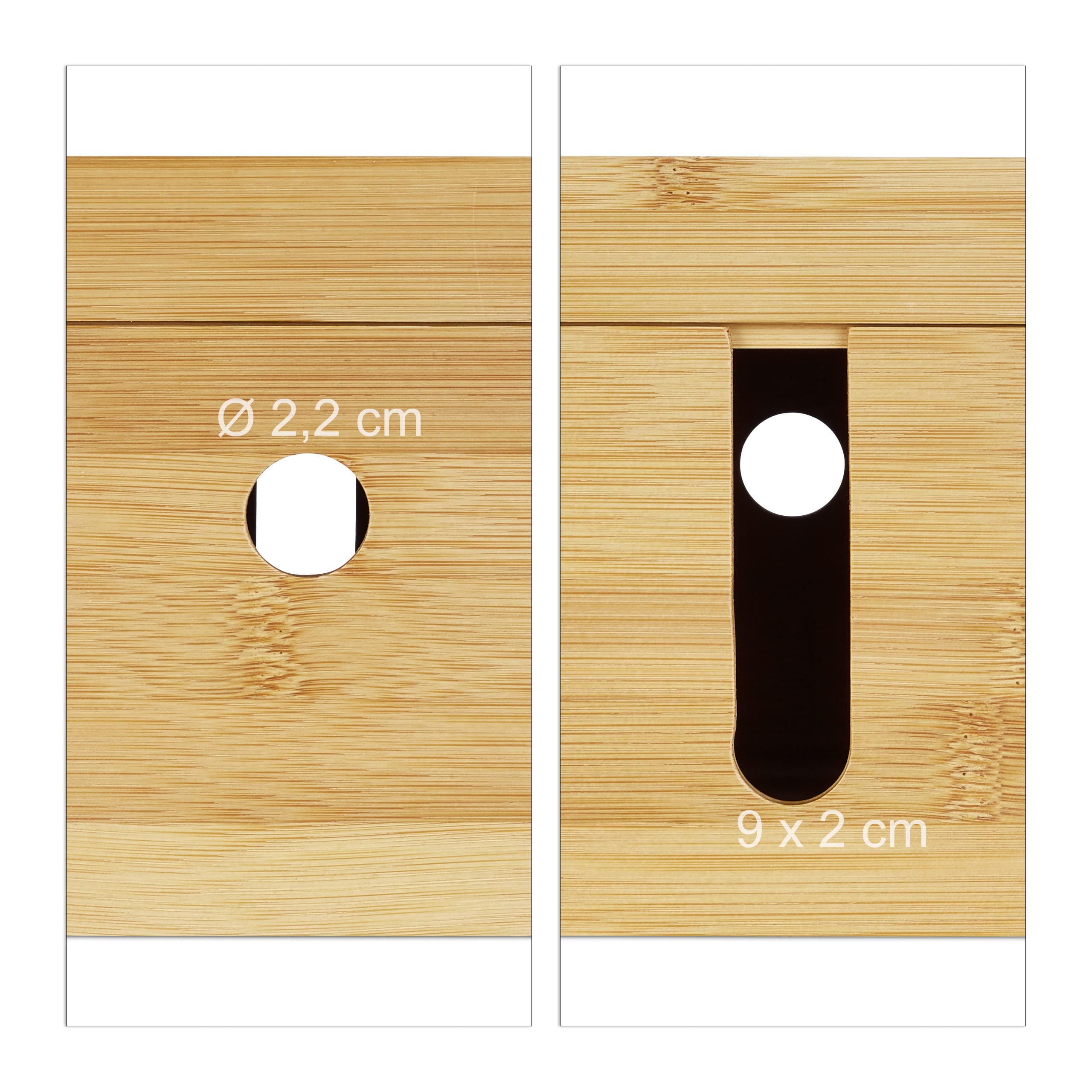 Relaxdays Portaoggetti Ricarica Multipla, Nascondi Cavi, Compatto, Universale, Pratico, HxLxP: 14 x 25,5 x 14 cm, legno