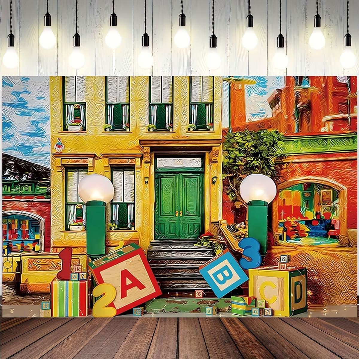 ABC Back to School Photography Backdrop Kids Birthday Party Decoration Kindergarten Online Education Banner Baby Party Baby Shower Decoration Banner (
