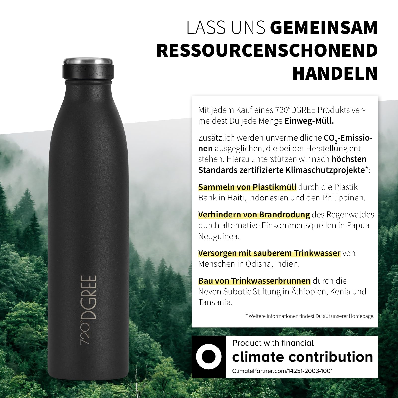 720°DGREE Gourde Acier Inoxydable milkybottle – 750ml, Noir | Bouteille Isotherme d'eau | Revêtement Durable Parfaite pour Enfants, Sport, l'ecole | Isolée Qualité supérieure - 5