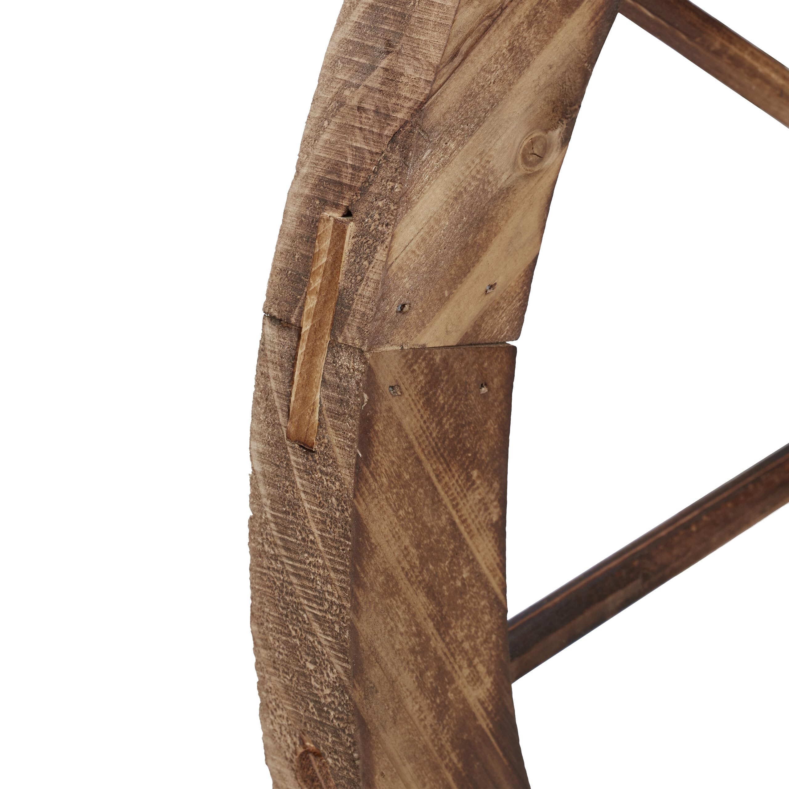 Relaxdays Roue décorative, lot Pratique de 2, Bois de Sapin, Design Rustique, pour Le Jardin ou la terrasse, Marron