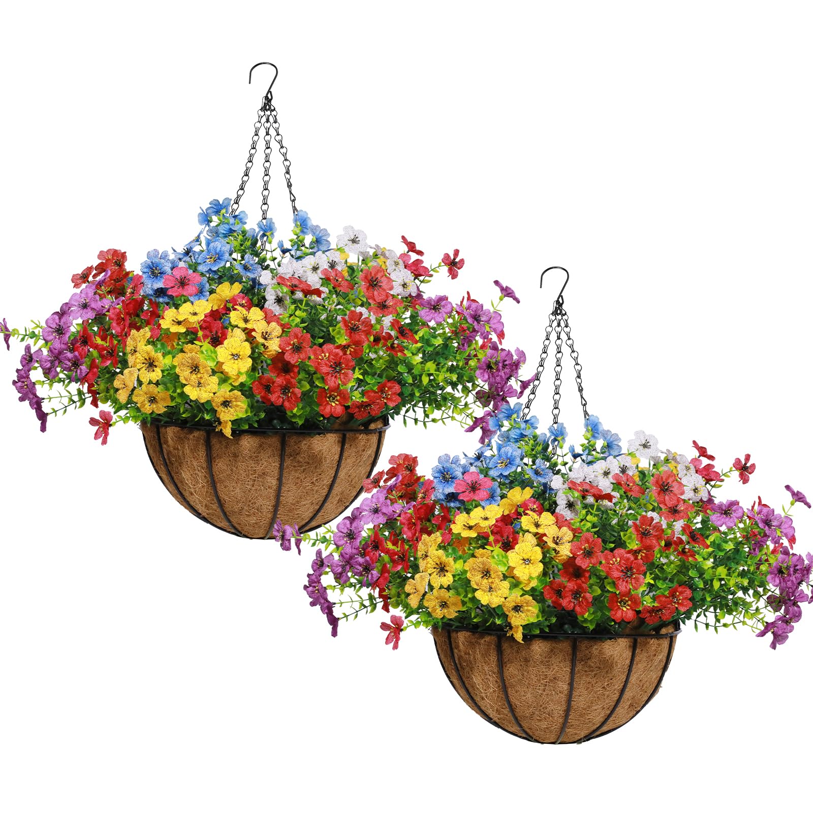 Dayear Violets Artificial Flowers with Hanging Basket For Home Decoration