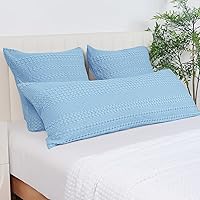 Vista 90 de PHF Fundas de almohada 100% algodón con tejido de gofre de 24 x 24 pulgadas, paquete de 2 fundas cuadradas para decoración elegante del hogar, sin
