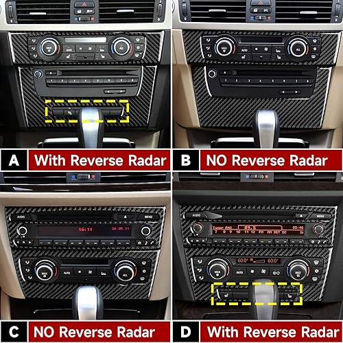 Miniatura 2 de Calcomanía de adorno para panel de CD de coche de fibra de carbono genuina, accesorios decorativos compatibles con BMW (D)