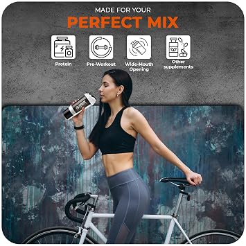 Protein Shaker Bottle 500ml With Extra Compartment - Gym Shaker Bottle For Men & Women, Perfect For Protein Shakes & Supplements (White)