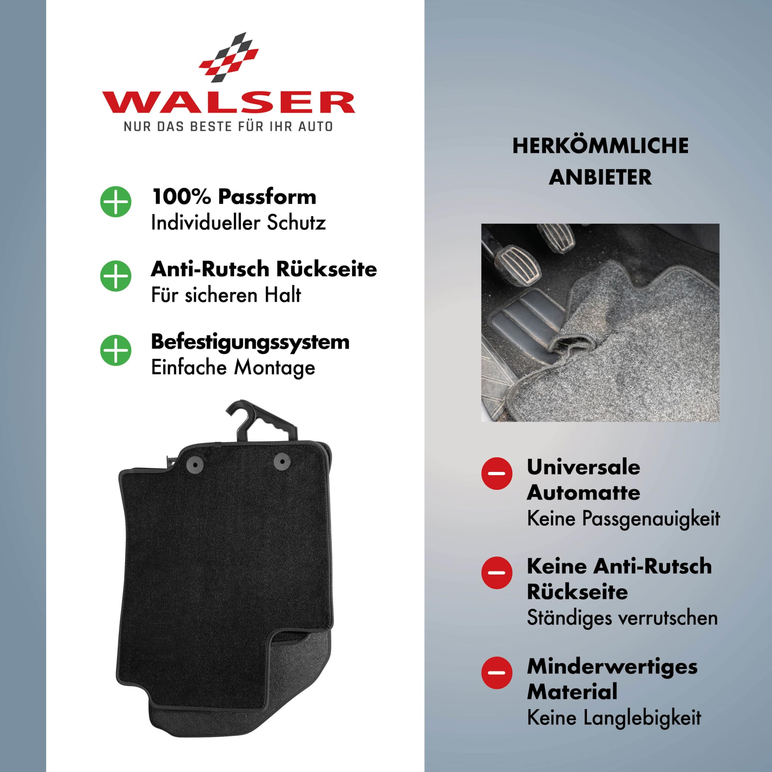 Walser Filc igłowany, welurowe dywaniki premium kompatybilne z Skoda Octavia IV 01/2020-dziś, Octavia IV Combi 11/2019 - dziś