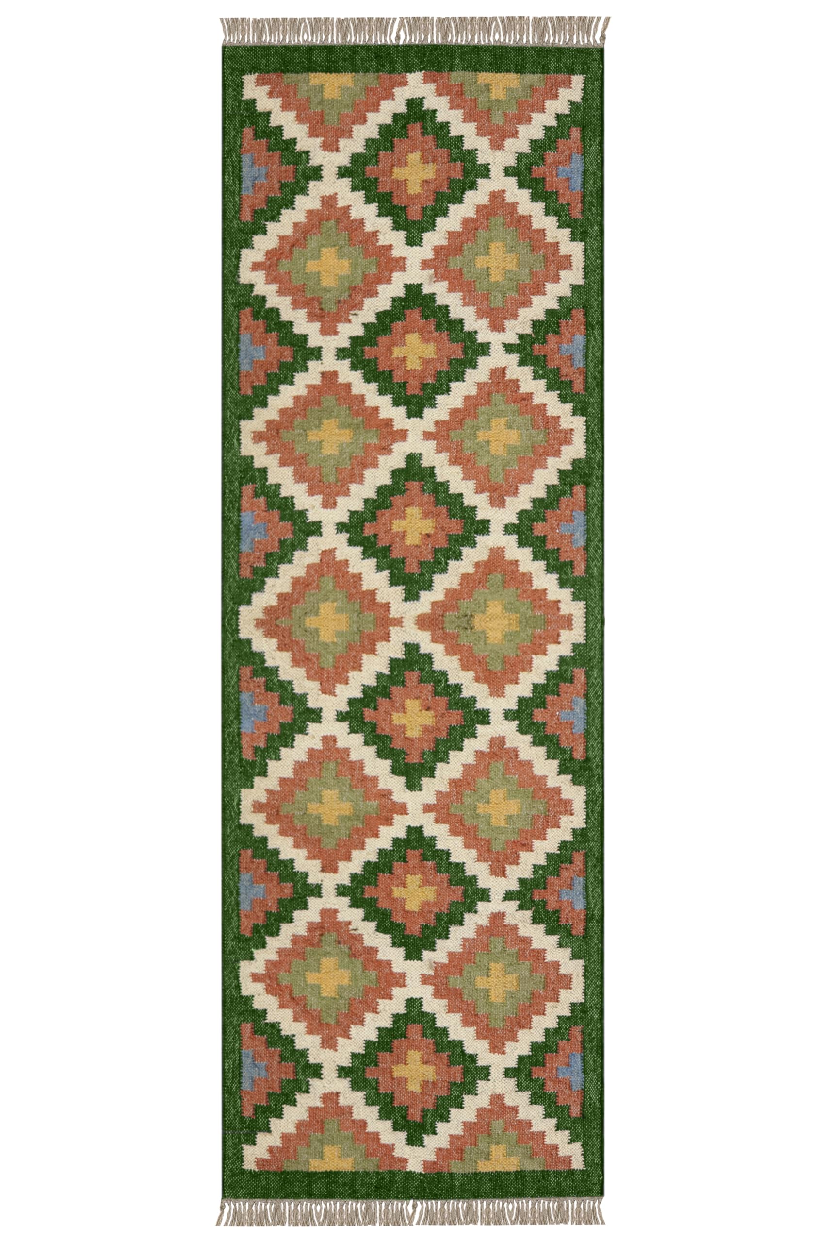 Tapis en jute écologique 7 carrés en tissage plat haut de gamme pour intérieur