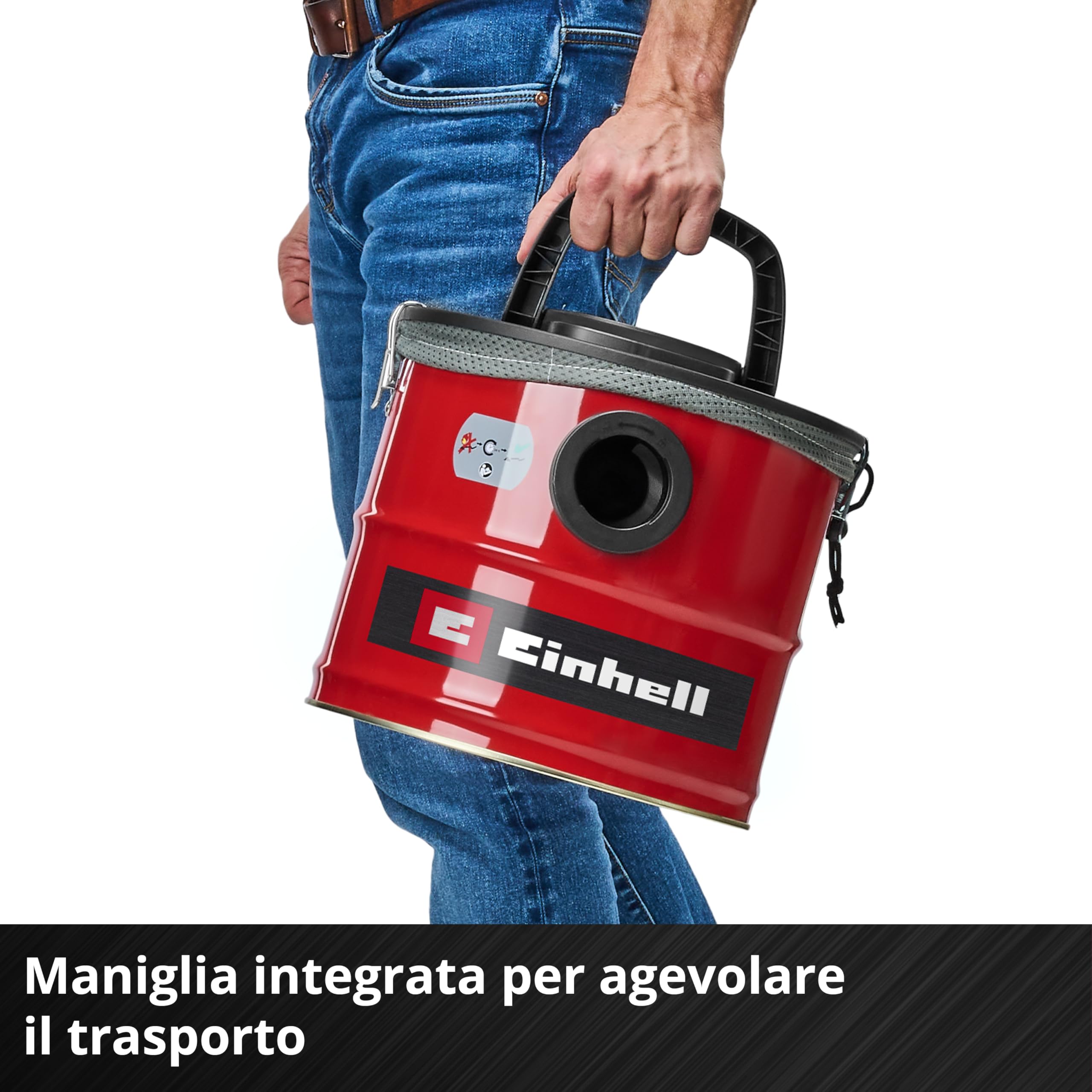 Einhell Aspiracenere TC-AV 1830 D (800 W, aspirazione 170 mbar, serbatoio di raccolta 18 L, sistema di filtraggio, prefiltro per polveri sottili, funzione di soffiaggio, flessibile 1 m, cavo 2 m)