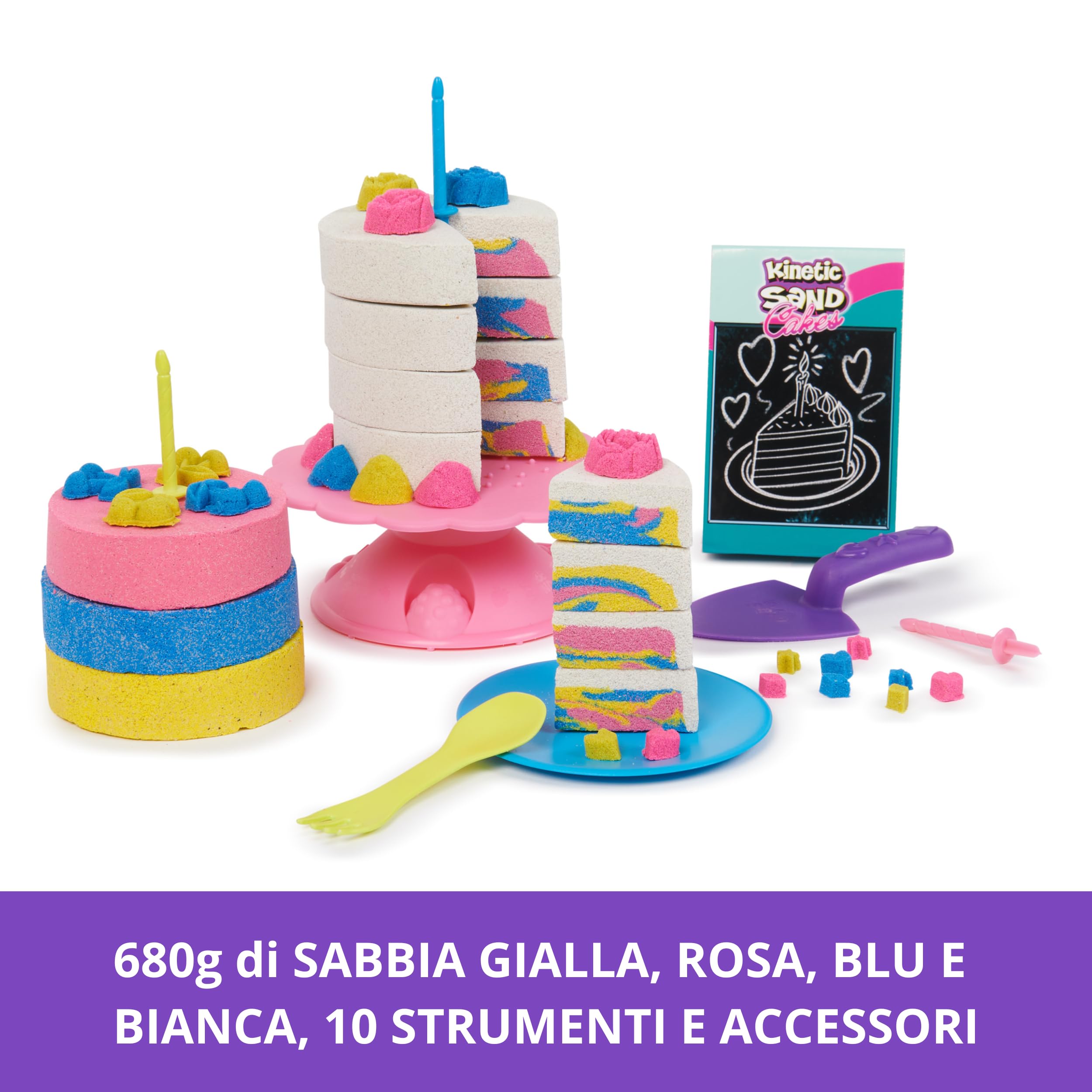 Genio Kids Set Sabbia Magica Per Bambini, Sabbia Naturale Di 1kg Con Accessori - Con Sabbiera E 4 Formine Castello Di Sabbia Regalo Per Bambini Ragazzi E Ragazze