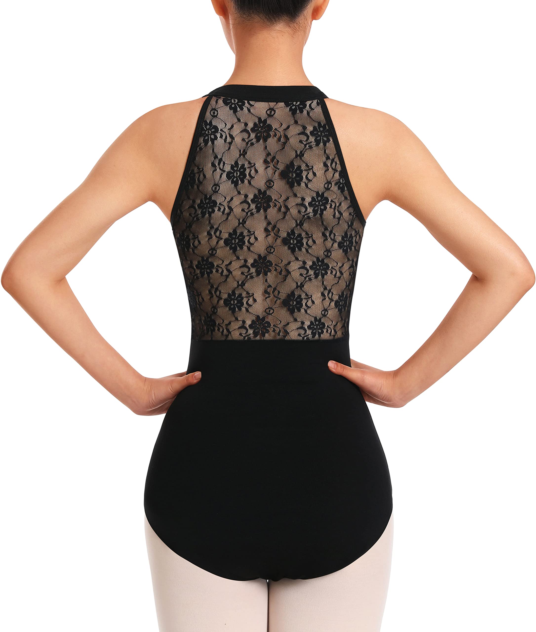 Women's Halter Neck Dance leotard for Ballet Tank Lace Back, Ballerina