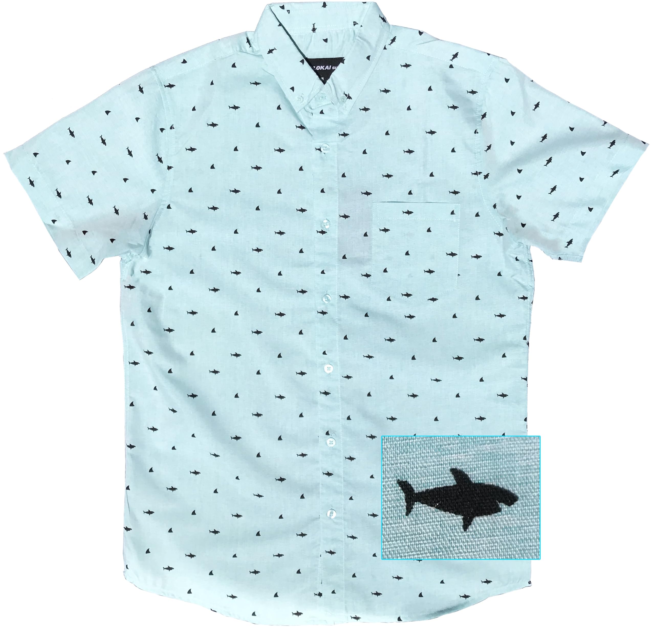 Molokai Surf Button Down Slim Fit Hawaiian Short Sleeve Shirts