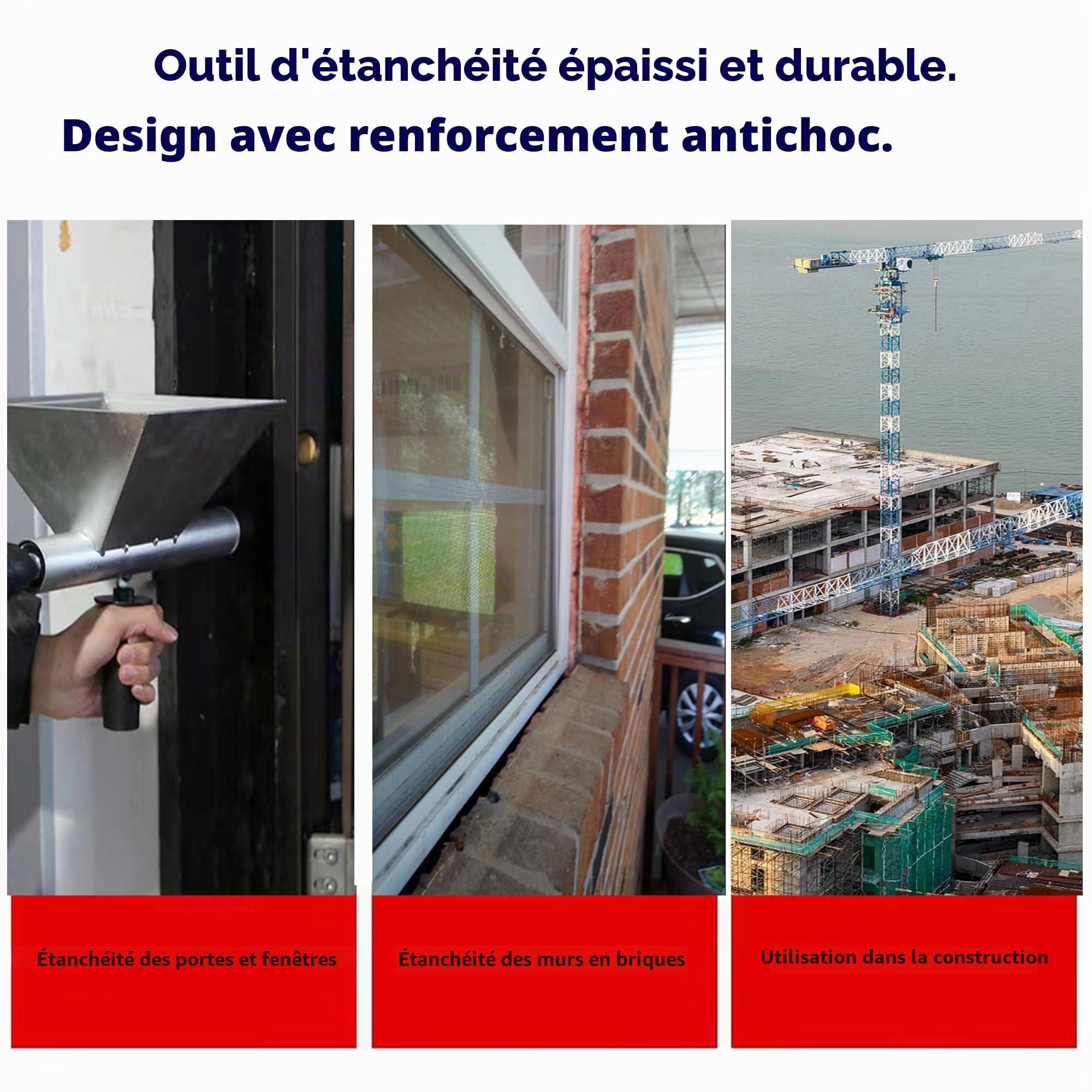 Pistolet à mortier électrique Fugenpistole, Pistolet à mortier électrique Mörtelpresse avec 8 buses différentes, Pistolet à béton pour joint de mortier, Outil d'étanchéité, mur de pierre, sols
