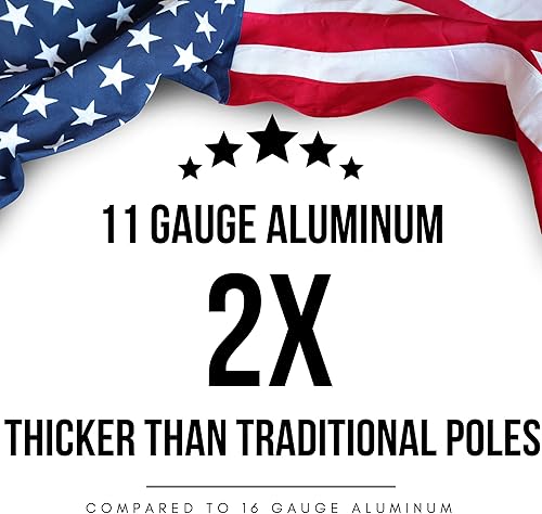 Miniatura 3 de Service First Kit completo de asta de bandera residencial Delta de alta resistencia de 30 pies con luz solar negra premium Plus - Kit de amarre -