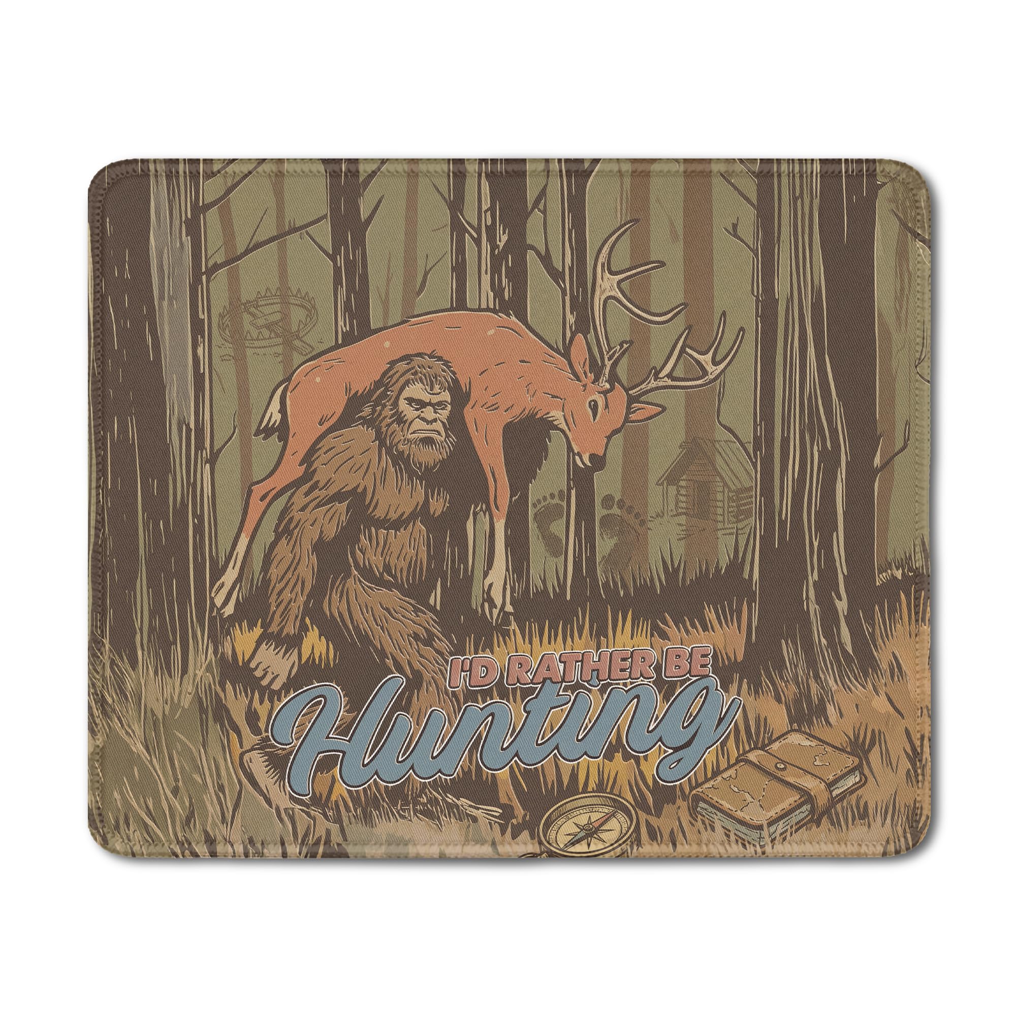 Patriotic Sasquatch Mouse Pad - American Flag Bigfoot -12 Patriotic Sasquatch Mouse Pad - American Flag Bigfoot -12