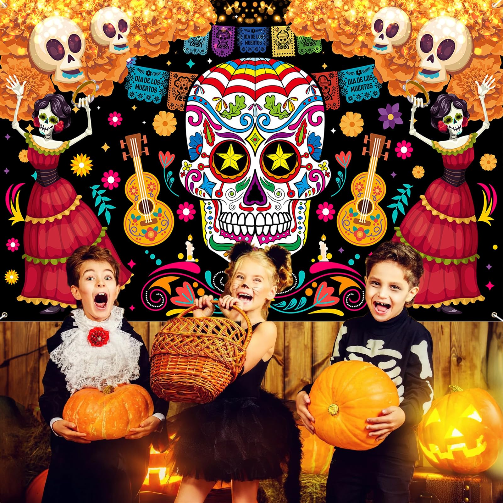 Dia De Los Muertos Banner, Mexico Day of The Dead Signs Halloween Banner Party Decor - Image 3