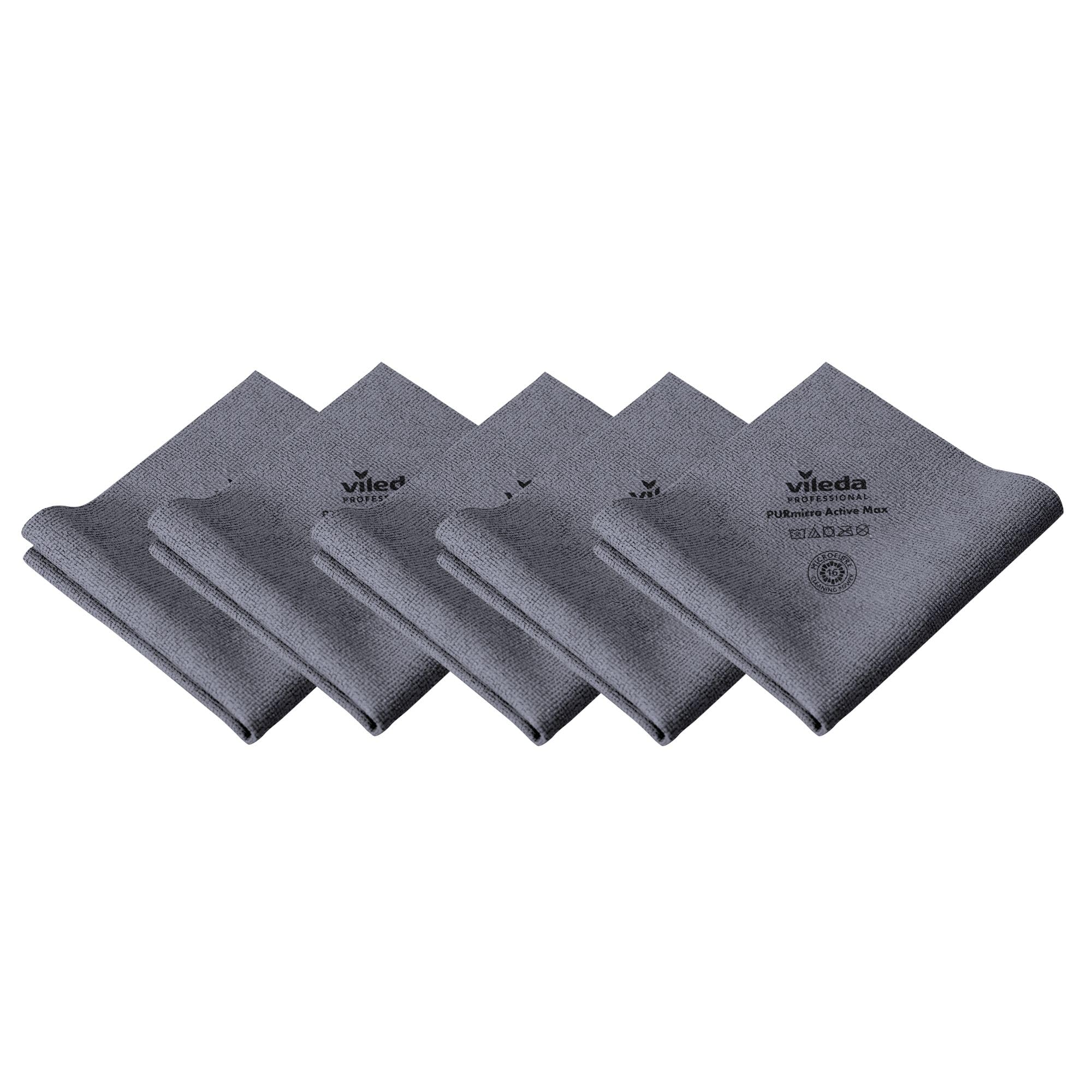 Vileda Professional Purmicro Active Max XL Waschlappen, grau, 5 Stück