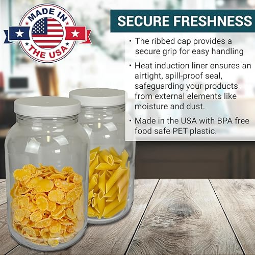 Miniatura 4 de Billy Buckskin Co. - Tarros de plástico transparente de 1 galón con tapas, para dulces, galletas, artes y manualidades, consejos de dinero de