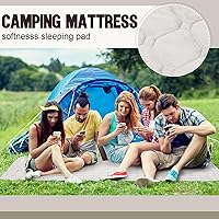 Vista 4 de Paquete de 2 protectores de colchón de espuma acolchada para camping, suave, portátil, con bolsa de almacenamiento, parte inferior impermeable