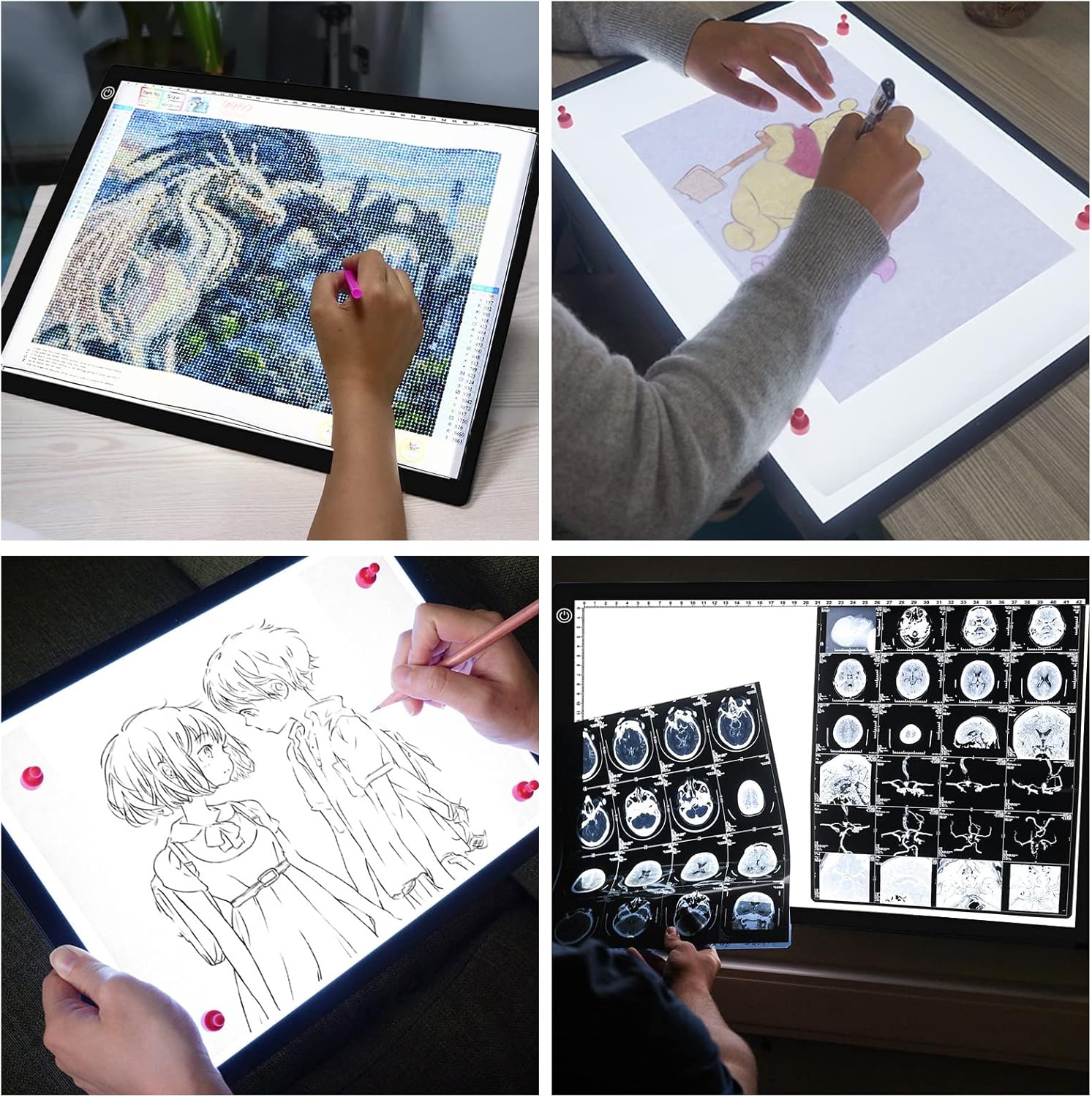A3 LED Light Board, A3 Tracing Light Box, Magnetic Light Pad, Light Table for Tracing, LED Copy Board, Sketch Pad with Dimmable Brightness, Magnetic and Storage Bag.