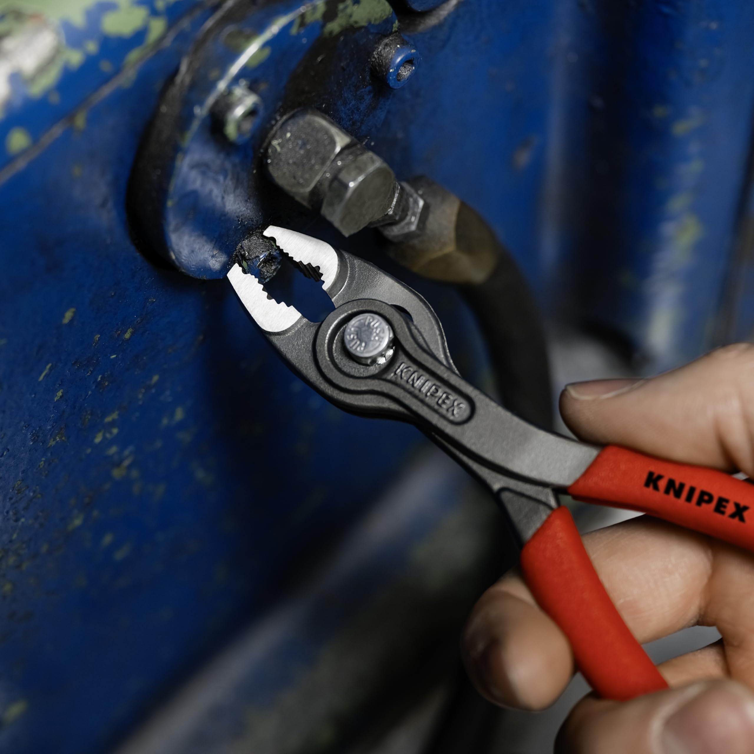 KNIPEX TwinGrip PINCE DE PRÉHENSION FRONTALE ET LATÉRALE grise atramentisée gaines PVC anti-dérapantes 150 mm, 82 01 150 SB