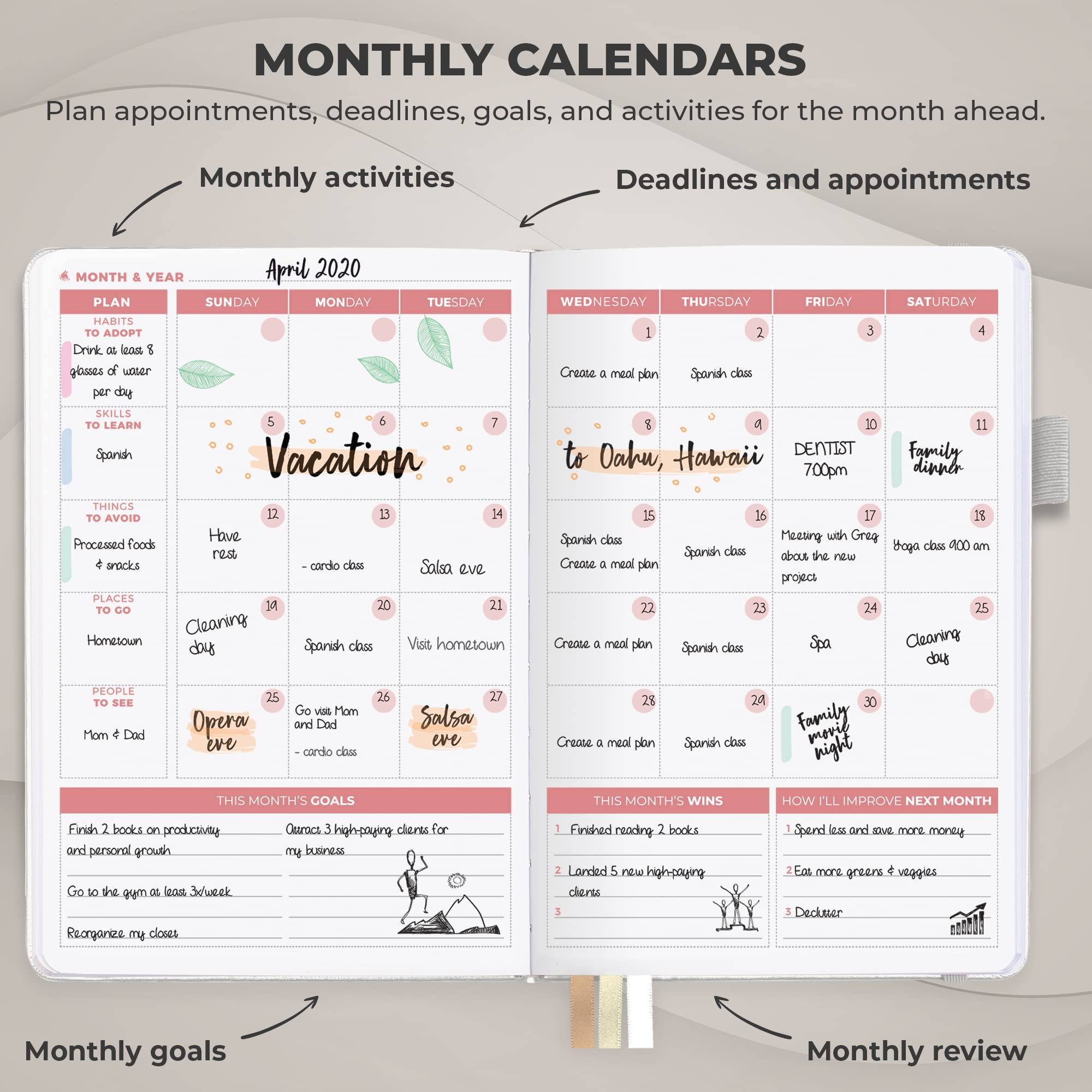 Clever Fox Daily Planner 2nd Edition - Undated Time Block Task Organizer with Hourly Schedule & To-do list - A5, 6 Months (White) - Image 4