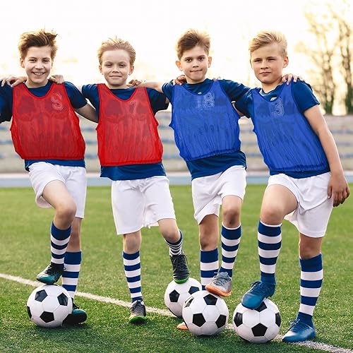 Miniatura 6 de 24 piezas de malla de nailon con números, camisetas de entrenamiento en equipo, chalecos de entrenamiento para deportes, fútbol, baloncesto, fútbol,