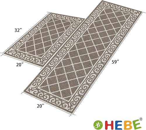 Miniatura 9 de HEBE Juego de alfombras de cocina de 3 piezas con pasillo juego de alfombras y tapetes de cocina antideslizantes lavables alfombra de área de cocina