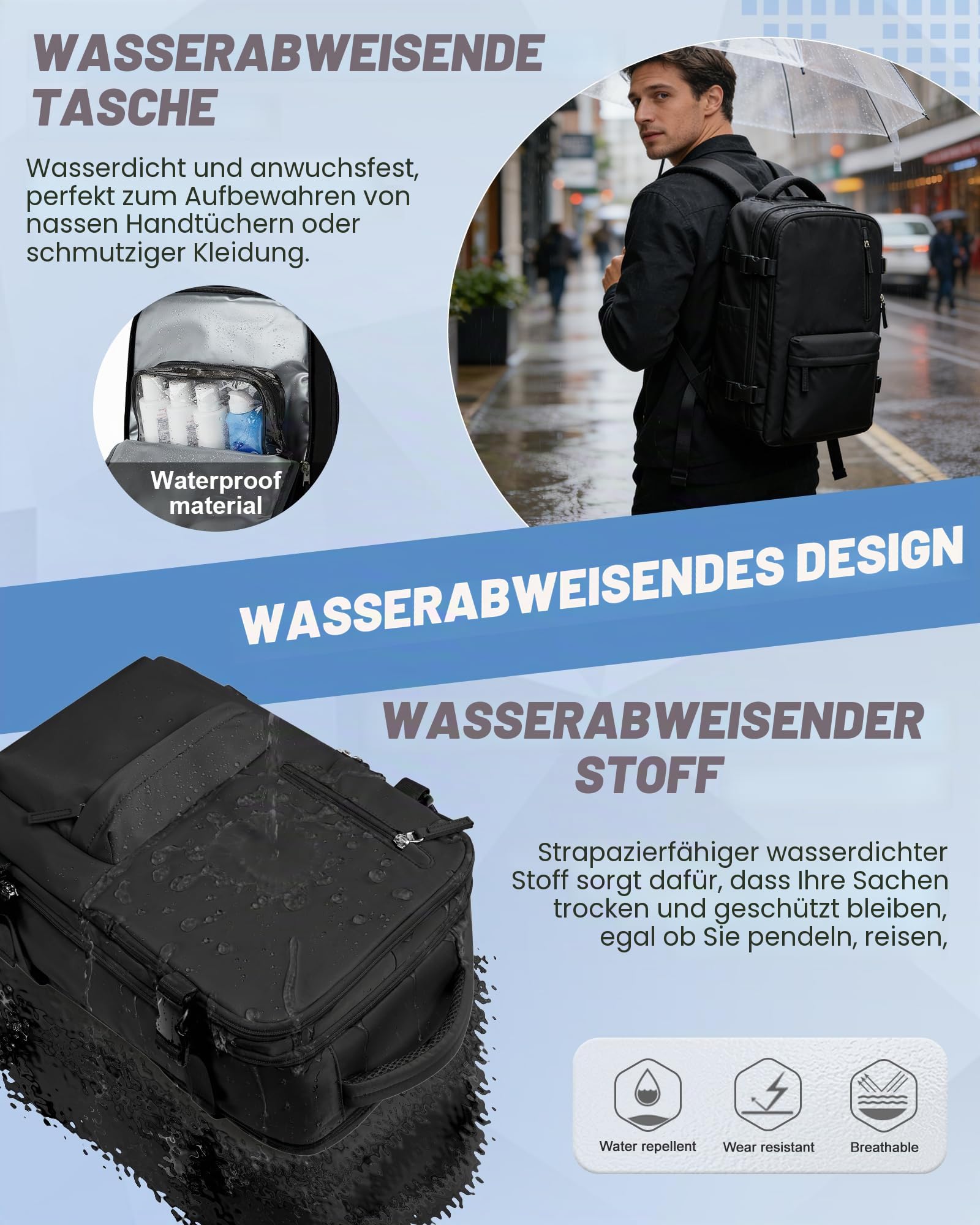 Vakuum Rucksack mit Pumpe Handgepäck Rucksack 40x30x20 für Ryanair Reiserucksack Wasserdichter Unter Dem Sitz Handgepäck Flugzeuge Weekendertasche Wanderrucksack Lässiger Tagesrucksack,D01-Schwarz