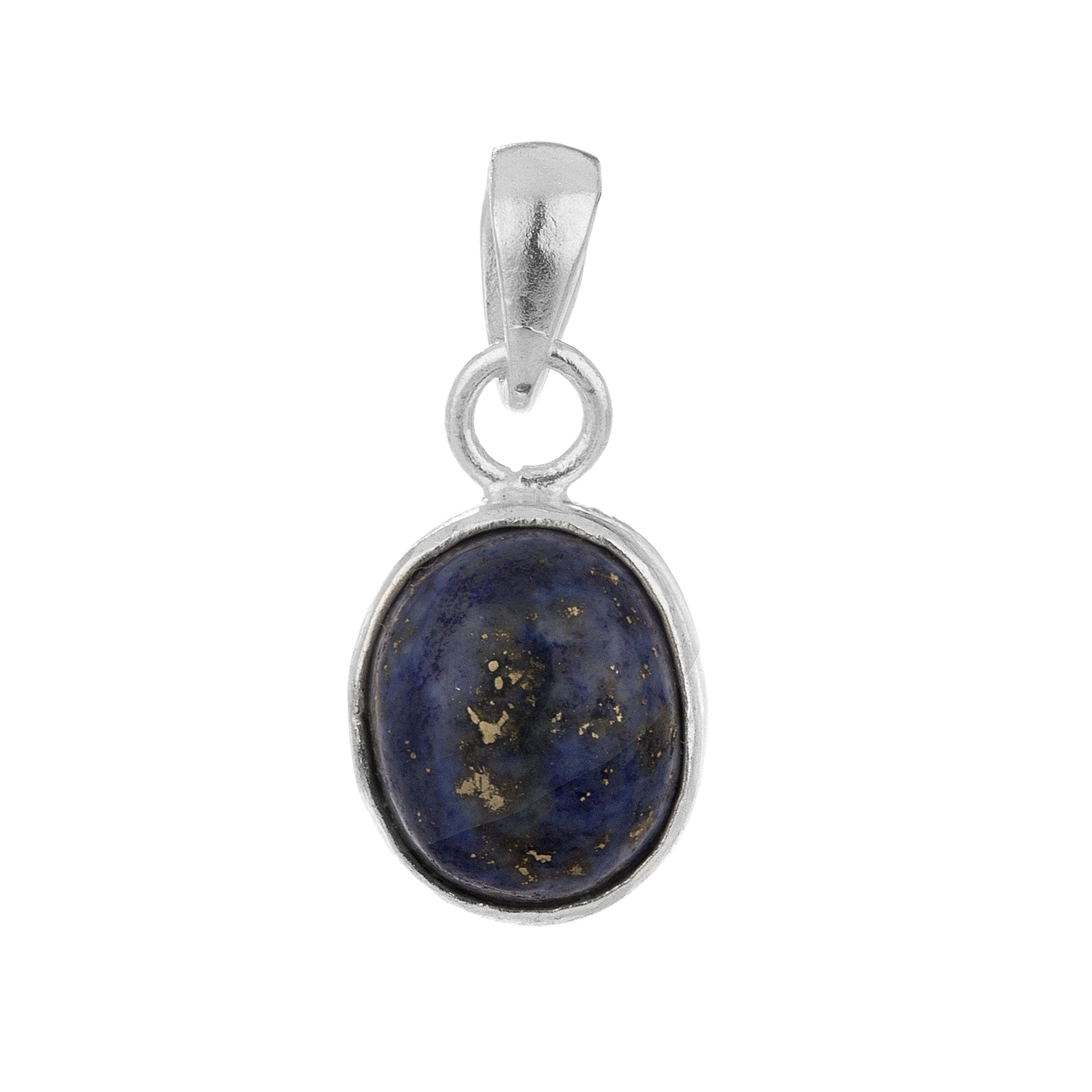 Shiv Ram Jyotish KendraLapis Lazuli Stone 925 Sterling Silver Pendant with German Silver Chain jewelry 7.00ct. lajwart Birth Gem Stone For Shani Sadhe Saati For Men And Women