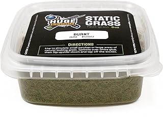 Huge Miniatures Static Grass, Burnt Green 2mm Summer Spring Diorama Tabletop Scenery and Model Basing Autumn Fall Winter - 8oz Container