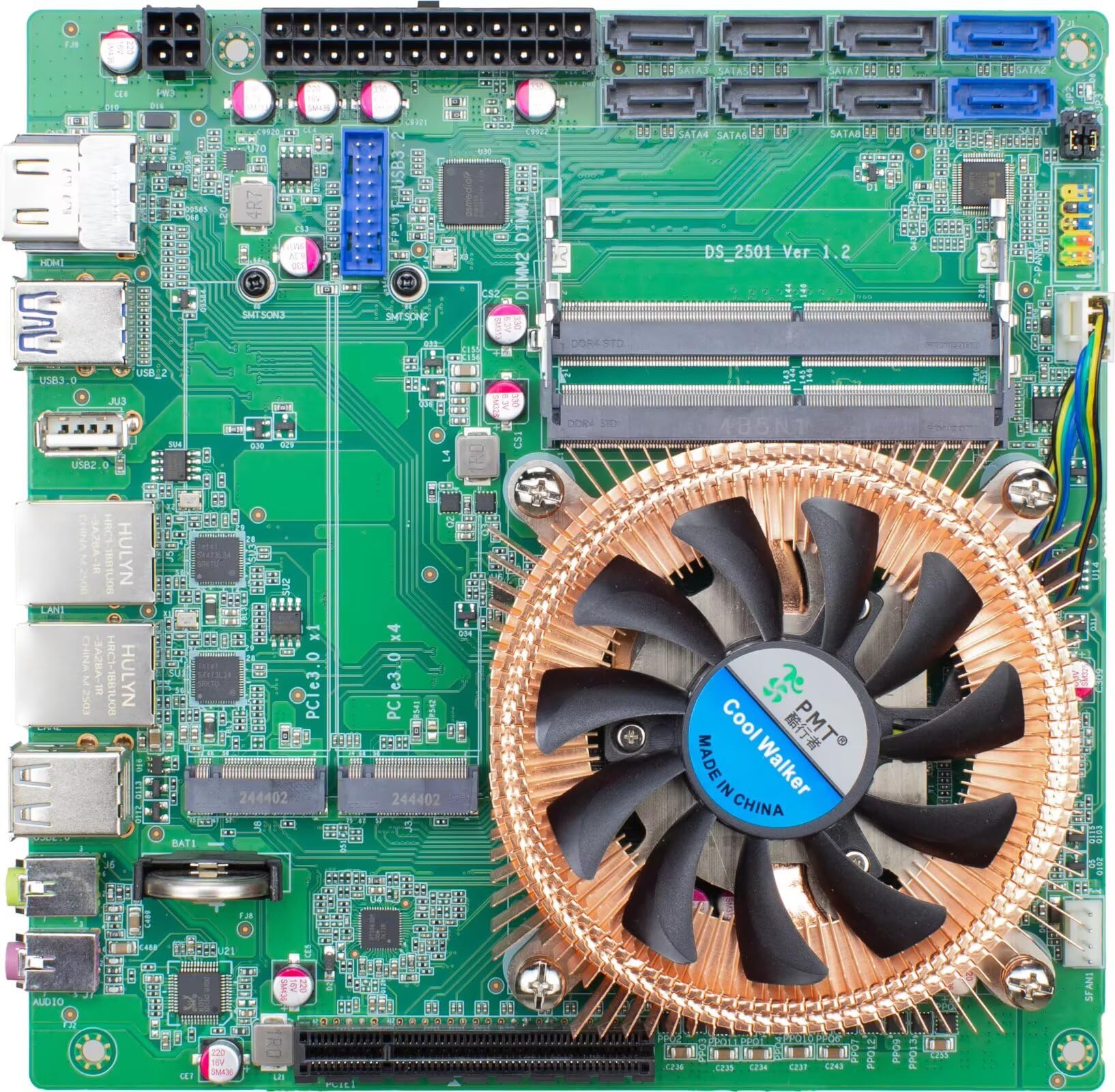 Ryzen 7 5825U NAS Firewall Motherboard,ITX Mini PC Gaming Board,8-Bay SATA3.0 (8X) + Dual M.2 NVMe,2.5G Dual LAN (2X),DDR4 SODIMM (2X),PCIe 3.0 x8,Home Server, PFSense, Proxmox, UnRAID