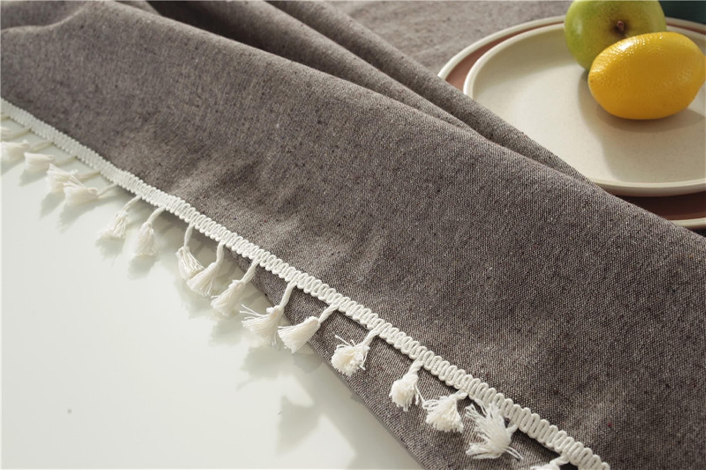 Obrus zmywalny kawa, bawełna len Tablecloth jednokolorowy obrus prostokątny 140 x 220 cm
