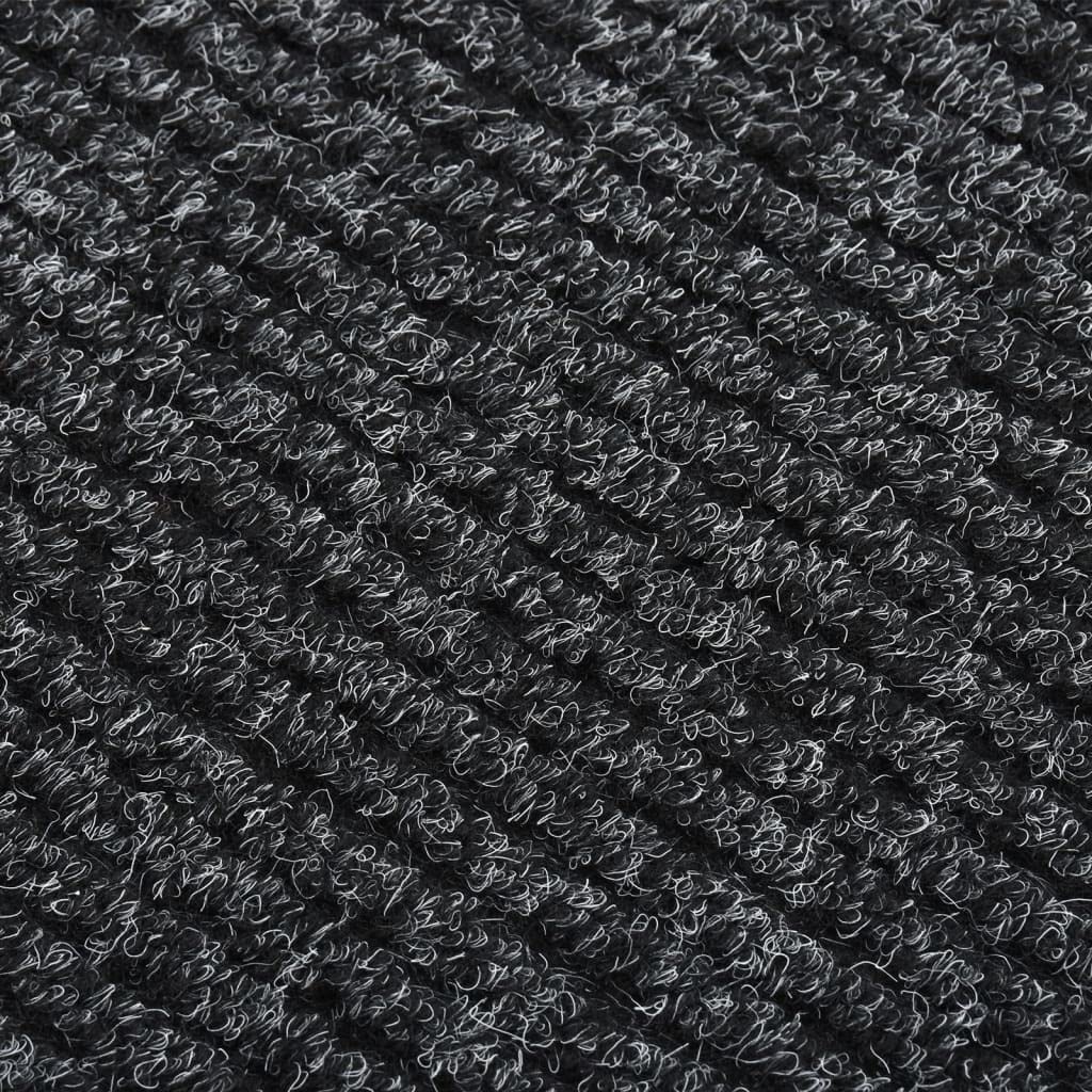 Alfombra antisuciedad 100 x 350 cm, color antracita, resistente con parte trasera de gel antideslizante para entrada, moderna superficie de fieltro punzonado de 70% polipropileno y 30% PES,